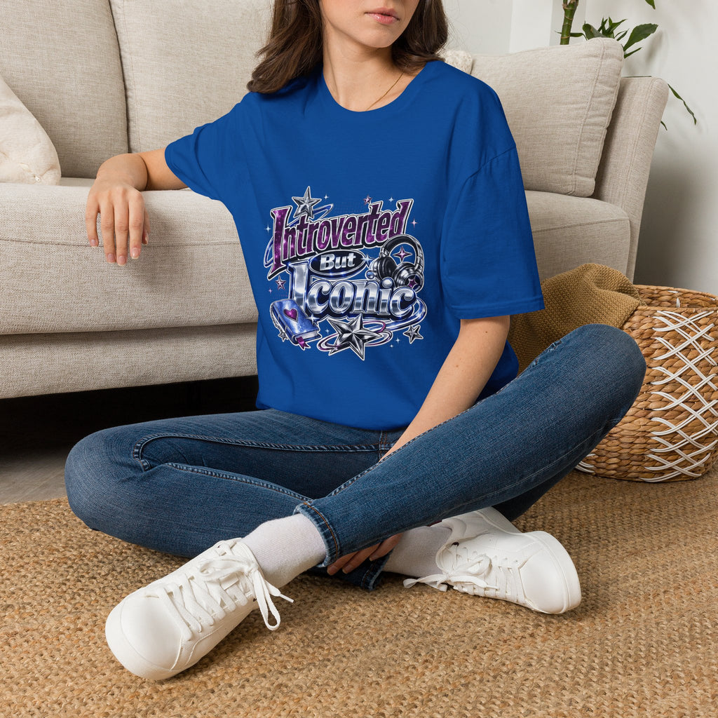 Introverted But Iconic T-Shirt – Retro Star Graphic Tee for Quiet Confidence
