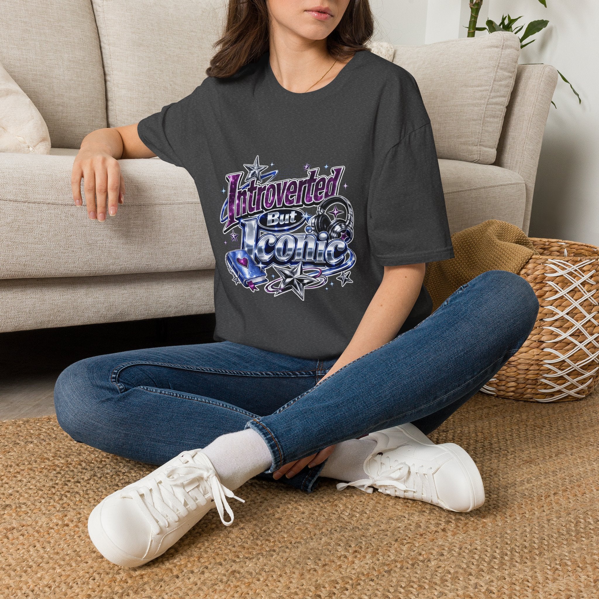 Introverted But Iconic T-Shirt – Retro Star Graphic Tee for Quiet Confidence