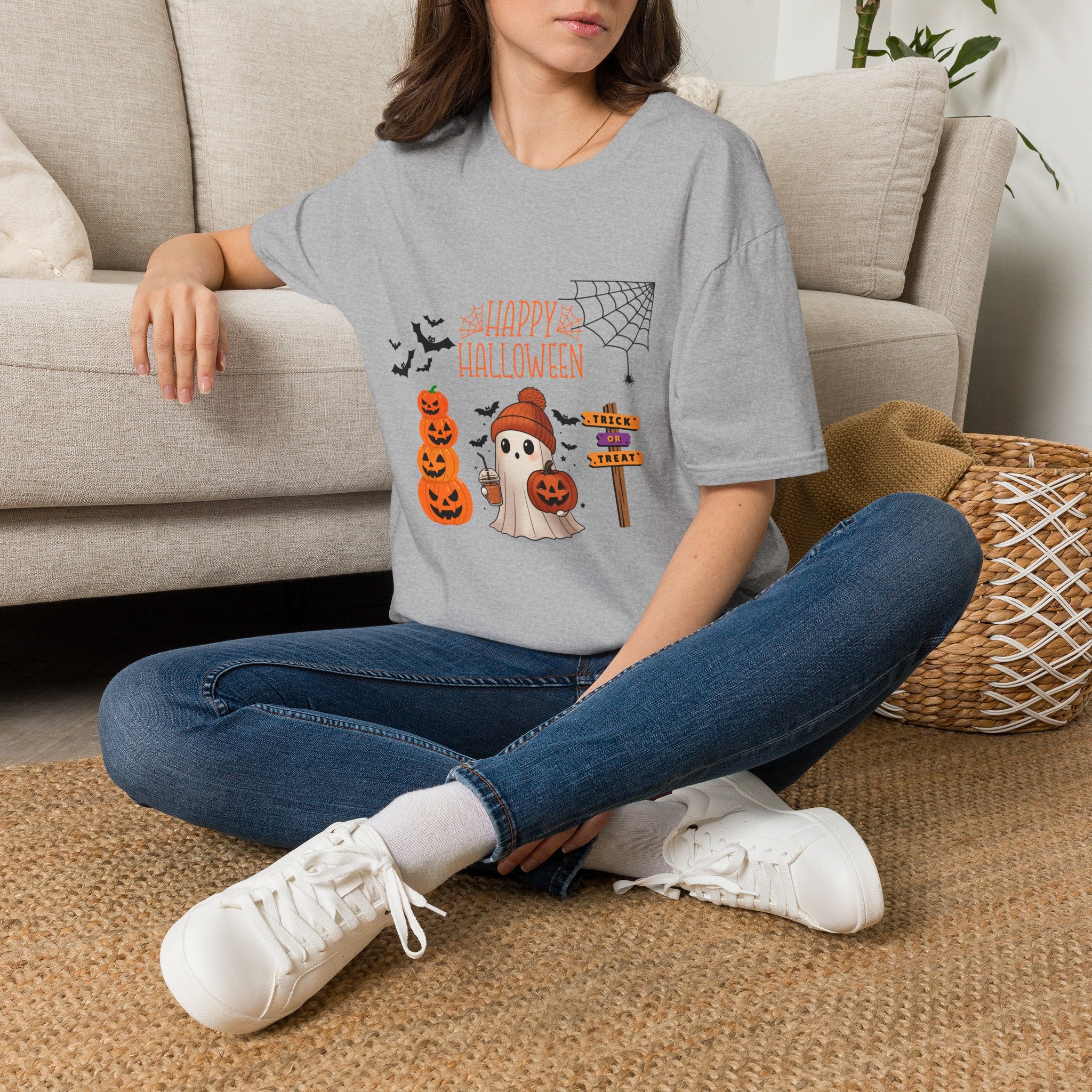 Halloween Cute Pumpkin Tee — "Happy Halloween" Graphic T-Shirt