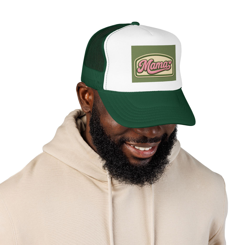 Mama  Hat — Vintage Script Foam Cap for Moms
