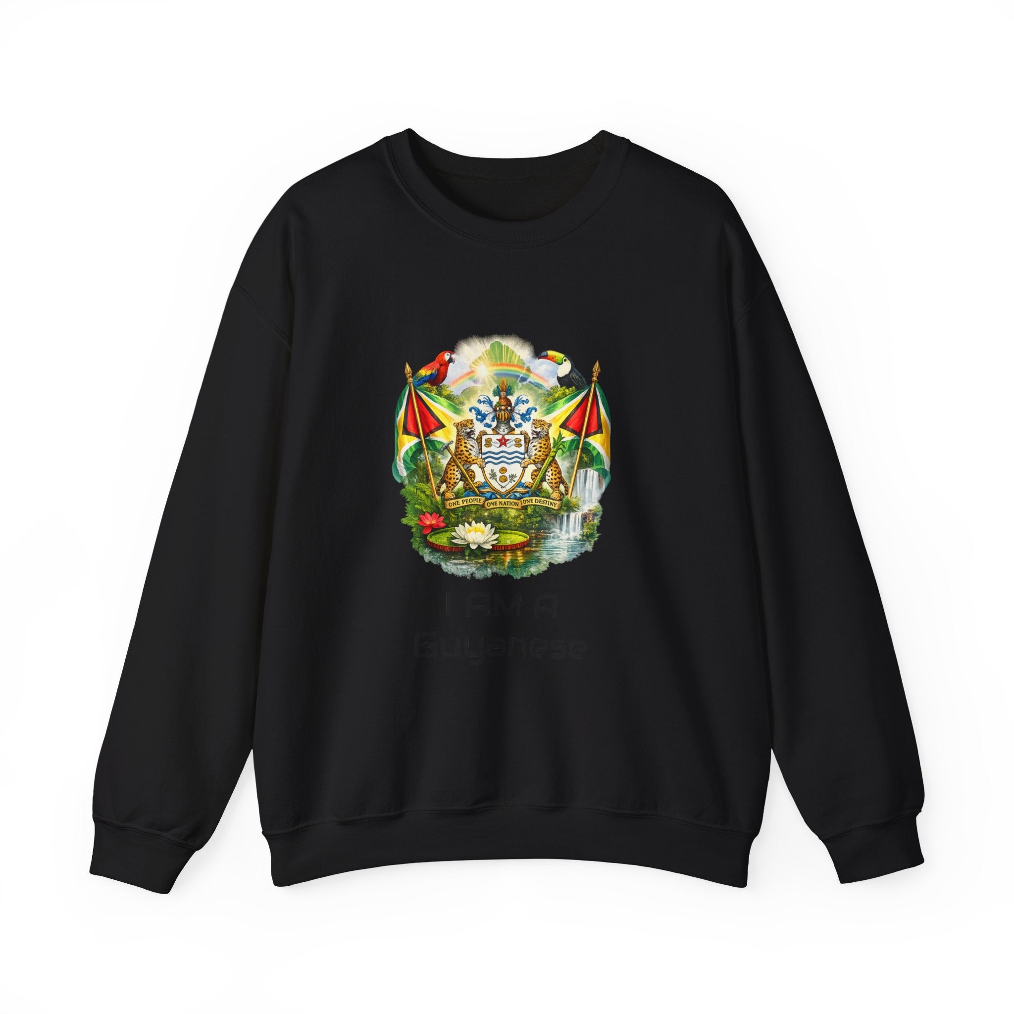 Guyana Flag Crewneck Sweatshirt — "One People One Nation One Destiny" Tropical Pride