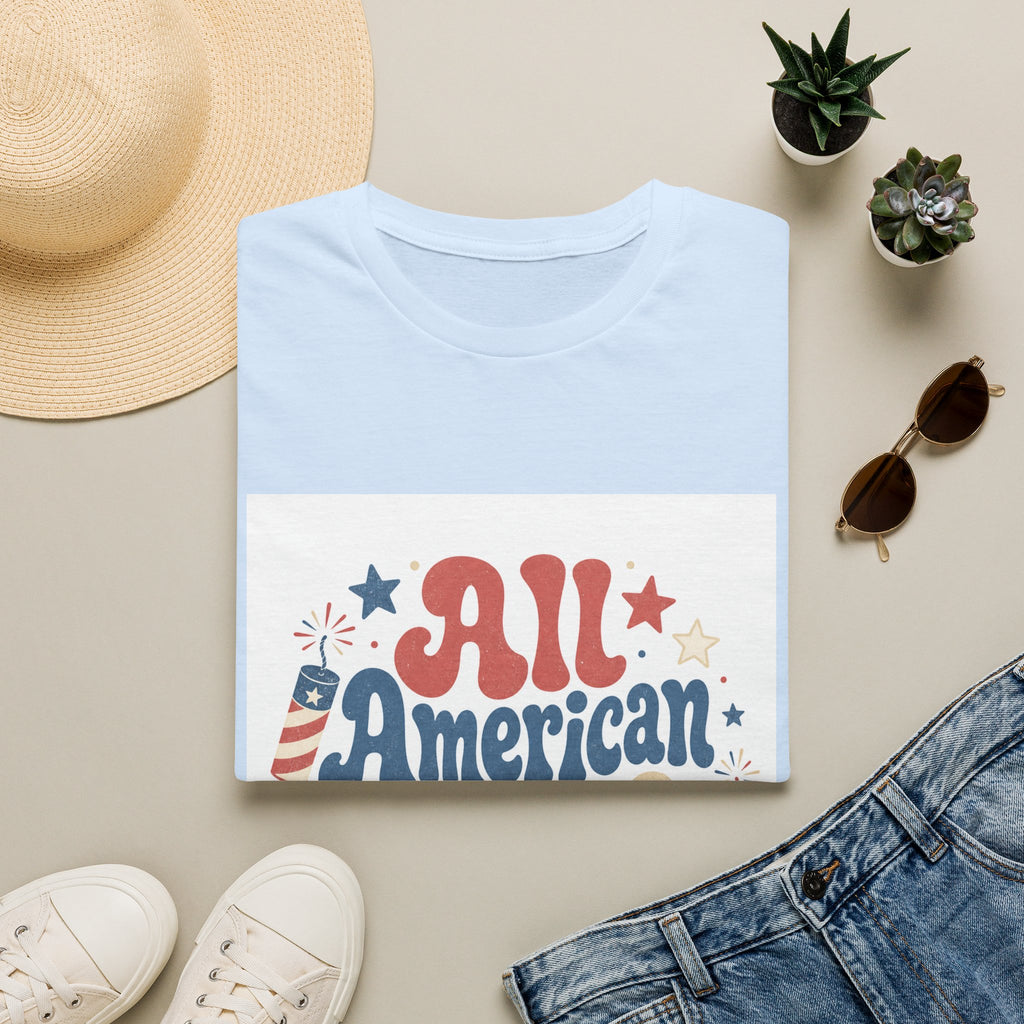 4th of July Tee  All American Tee — Retro Patriotic "All American Mama" Graphic T-Shirt
