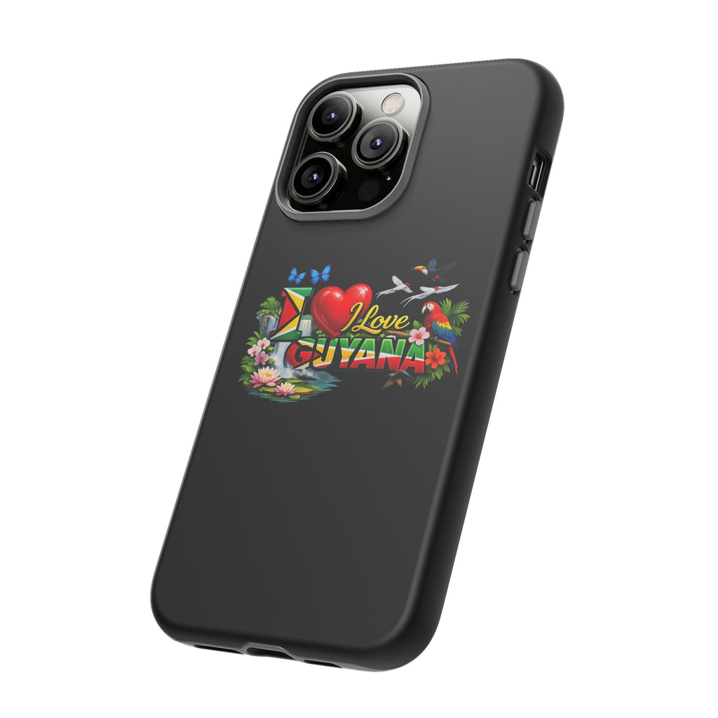 Phone case I Love Guyana Phone Case — Tough Protective Tropical Flag Design