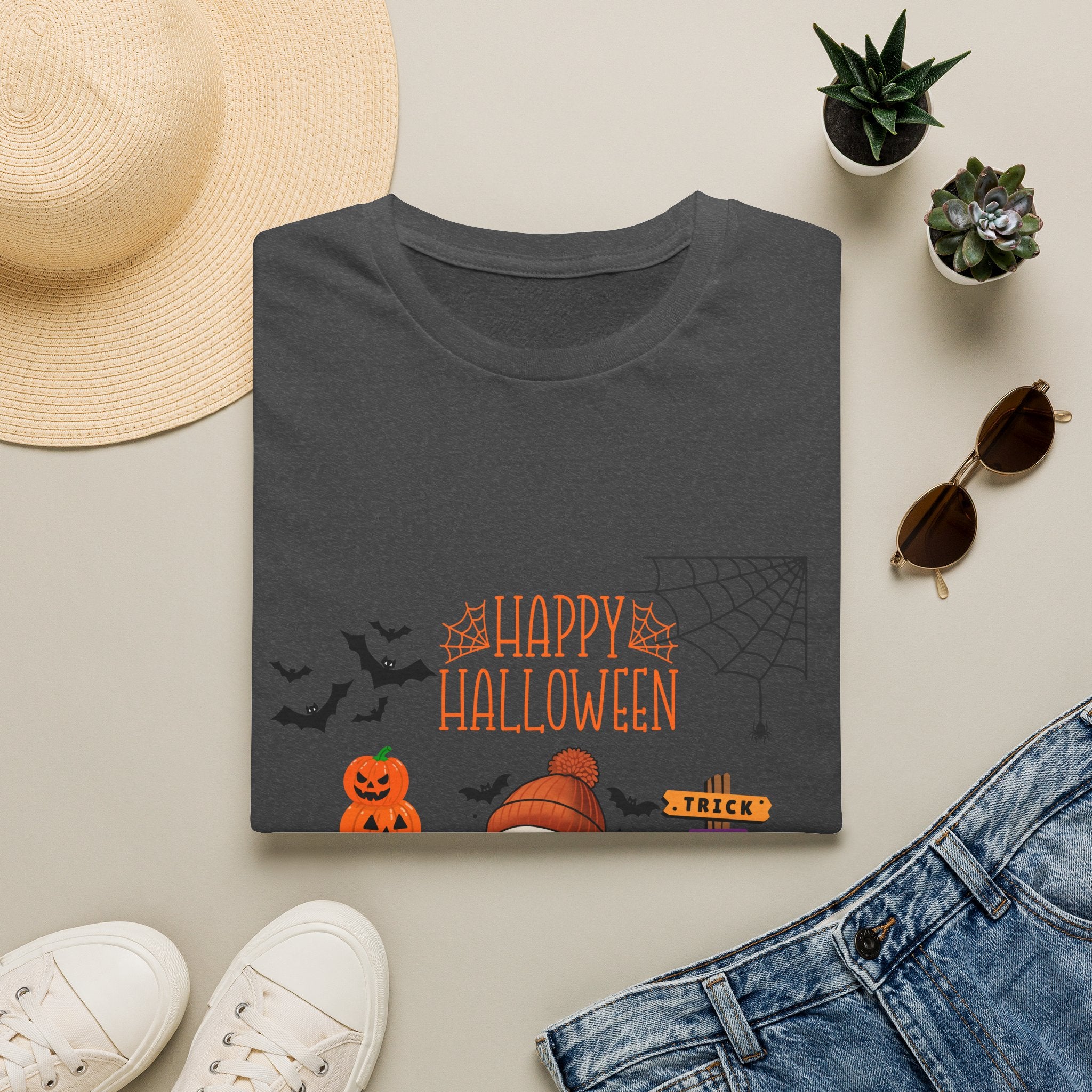 Halloween Cute Pumpkin Tee — "Happy Halloween" Graphic T-Shirt
