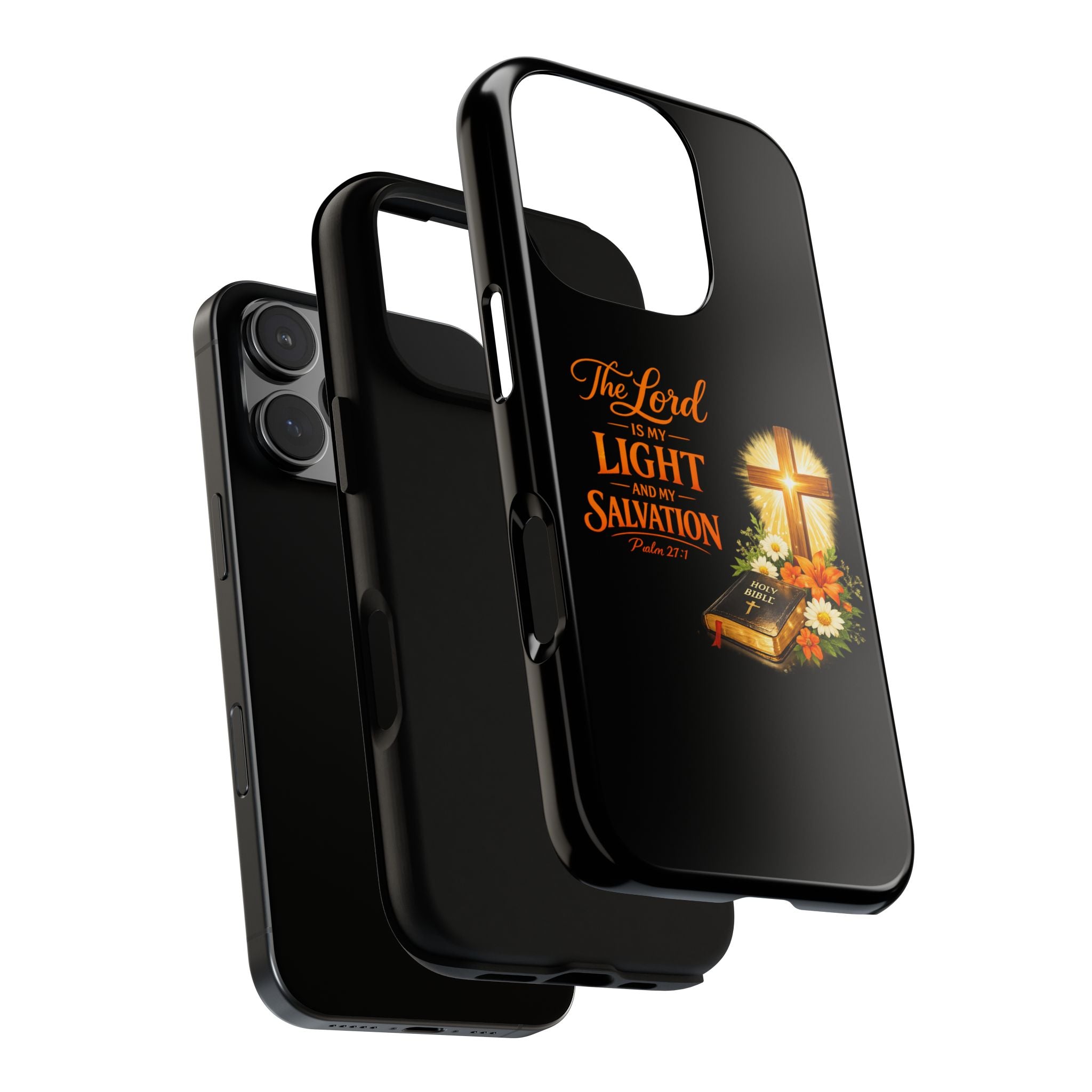 Christian Phone Case — "The Lord Is My Light and My Salvation" Bible Verse Design