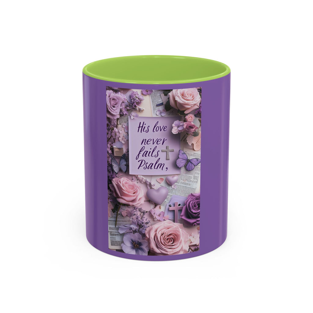 Coffee Mug — Floral Psalm Accent Mug (11/15 oz)