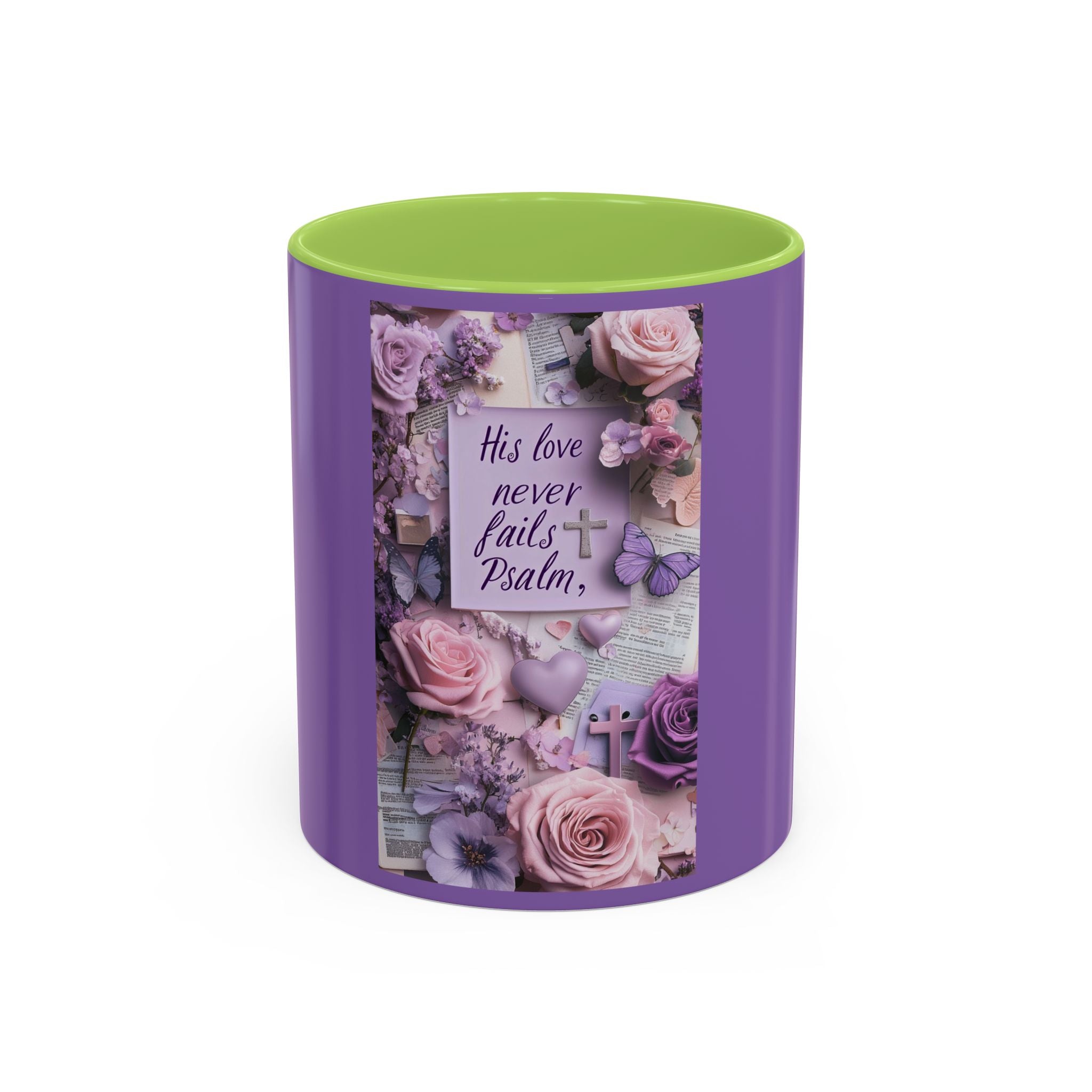 Coffee Mug — Floral Psalm Accent Mug (11/15 oz)
