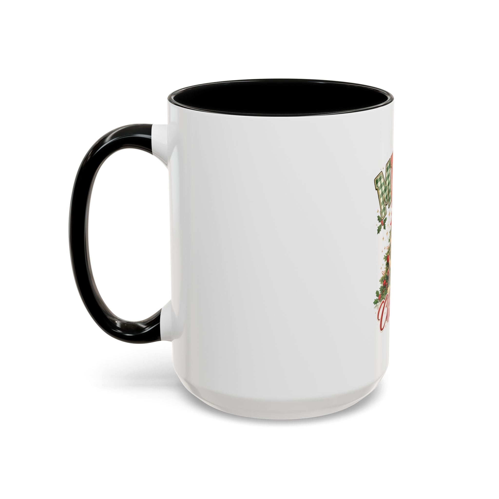 Merry Christmas Accent Coffee Mug – Festive Holiday Tree & Bow (11/15oz)