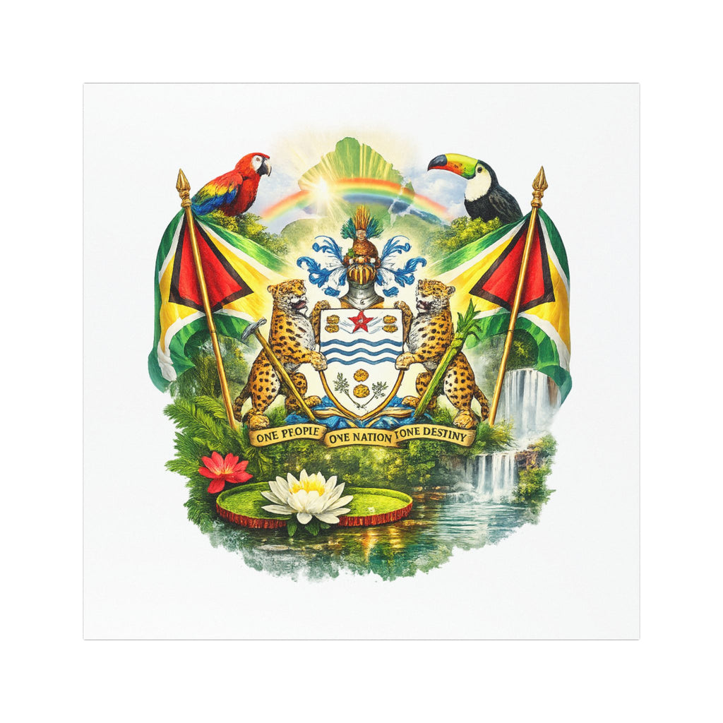 Car Magnets Guyana Coat of Arms Car Magnet — National Flag & Emblem Magnetic Decal