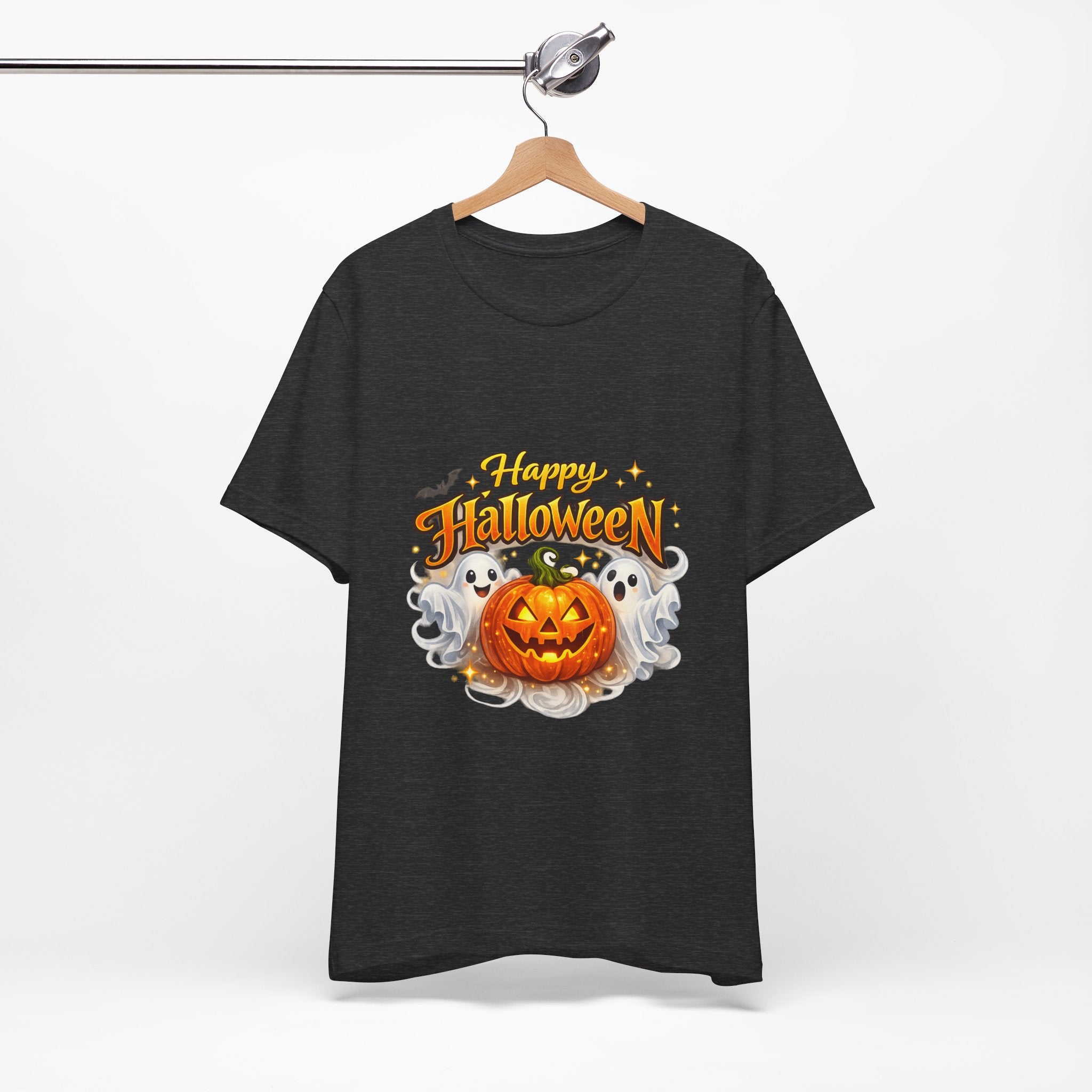 Halloween Pumpkin & Ghosts T-Shirt — "Happy Halloween" Graphic Tee