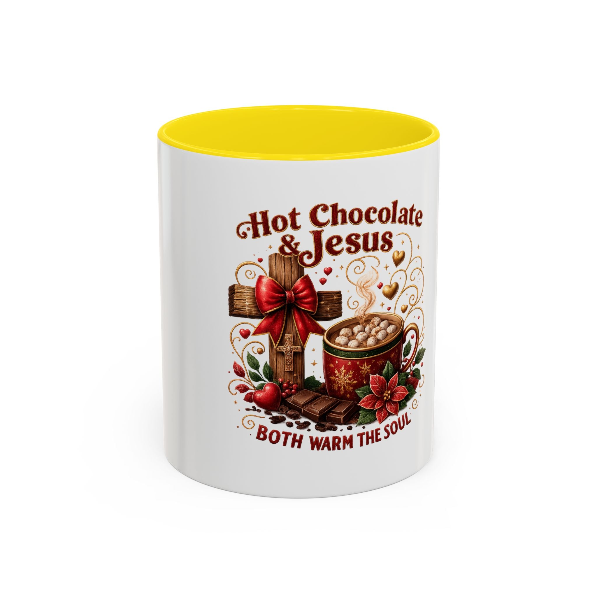 Hot Chocolate & Jesus Mug — "Both Warm the Soul" Accent Coffee Mug