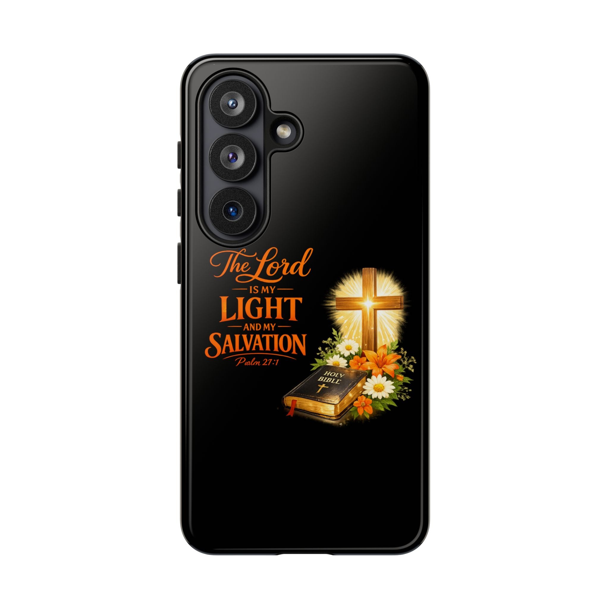 Christian Phone Case — "The Lord Is My Light and My Salvation" Bible Verse Design