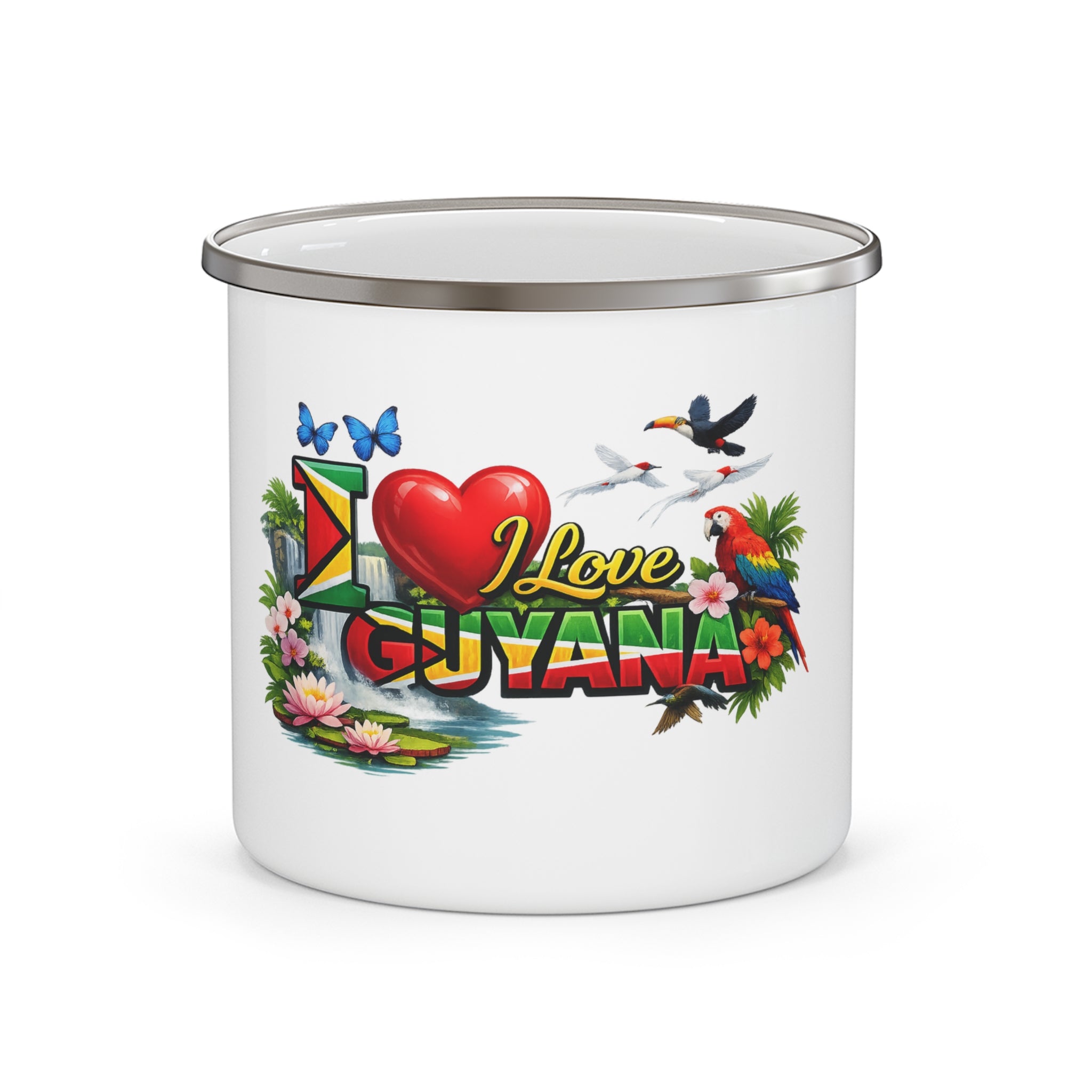 Enamel Mug — I Love Guyana | Travel Souvenir Camping Cup