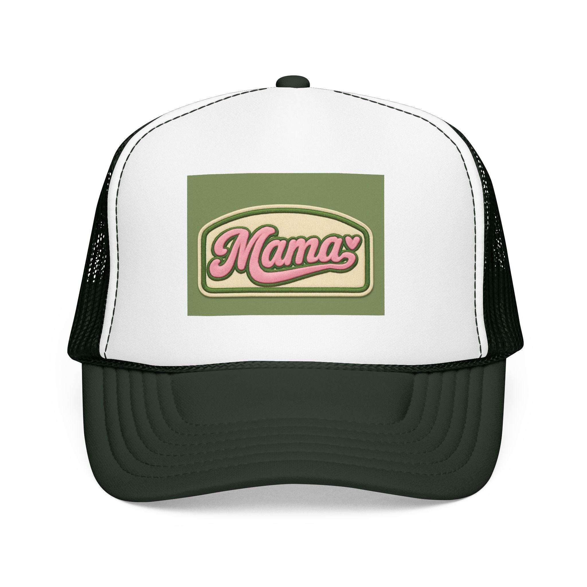 Mama  Hat — Vintage Script Foam Cap for Moms