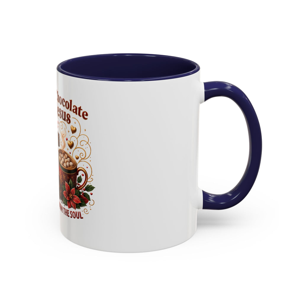 Hot Chocolate & Jesus Mug — "Both Warm the Soul" Accent Coffee Mug
