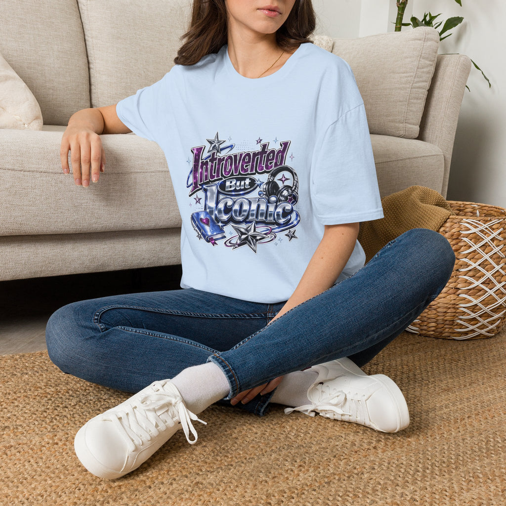 Introverted But Iconic T-Shirt – Retro Star Graphic Tee for Quiet Confidence