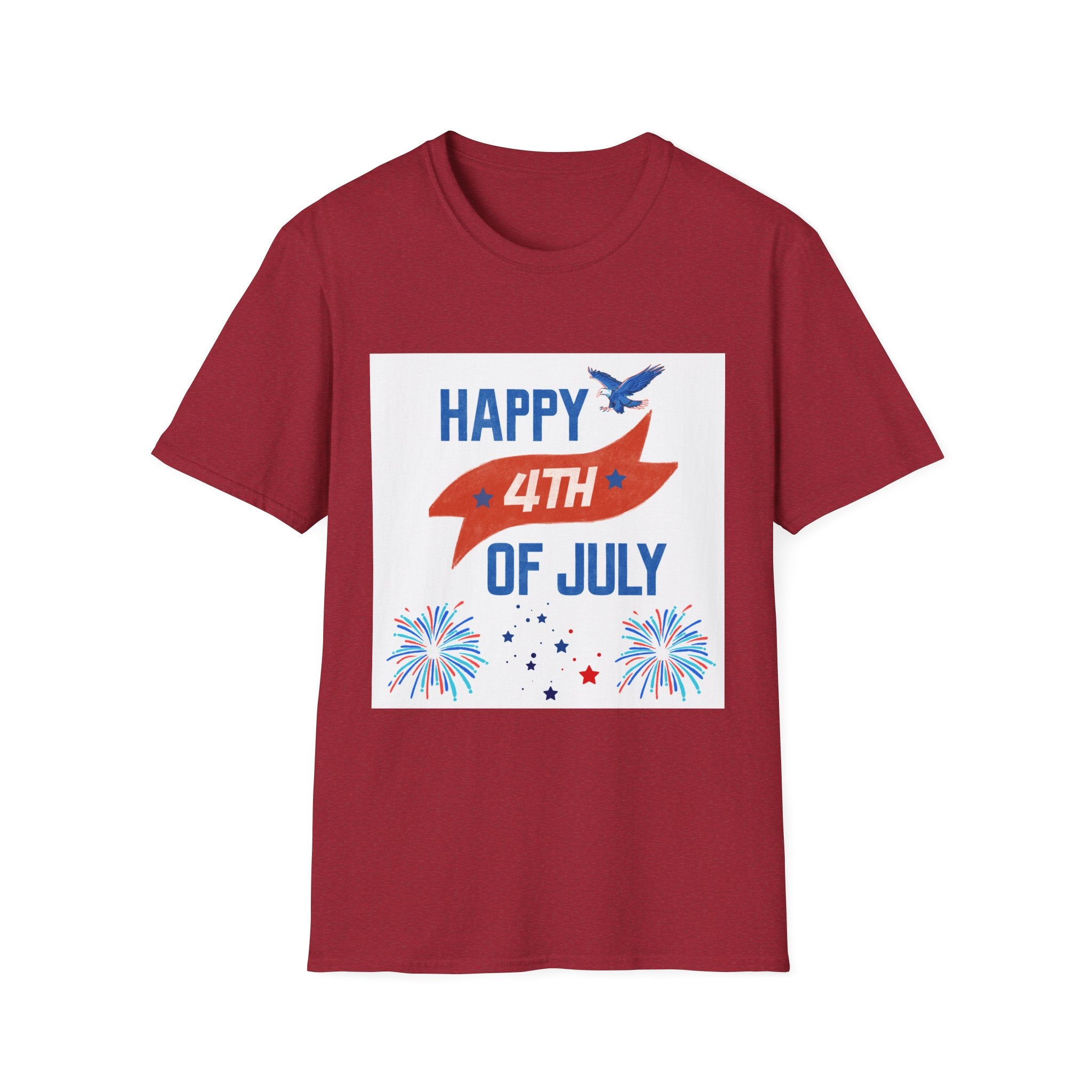 Happy 4th of July Eagle T-Shirt | Patriotic Fireworks Tee