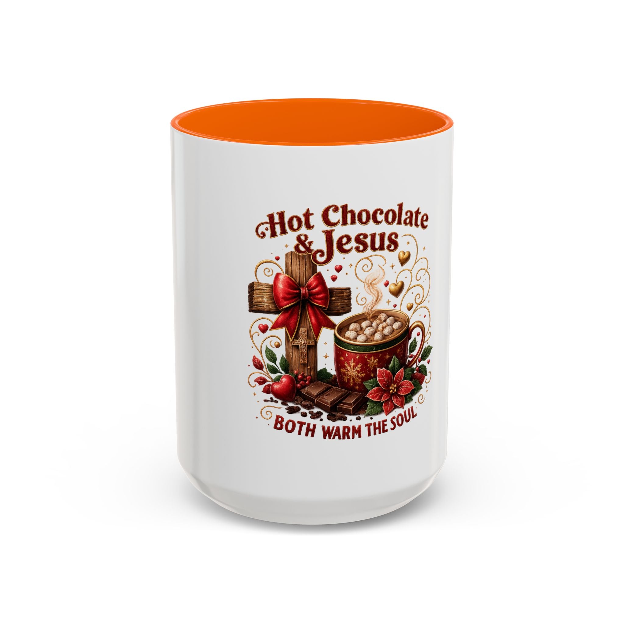 Hot Chocolate & Jesus Mug — "Both Warm the Soul" Accent Coffee Mug
