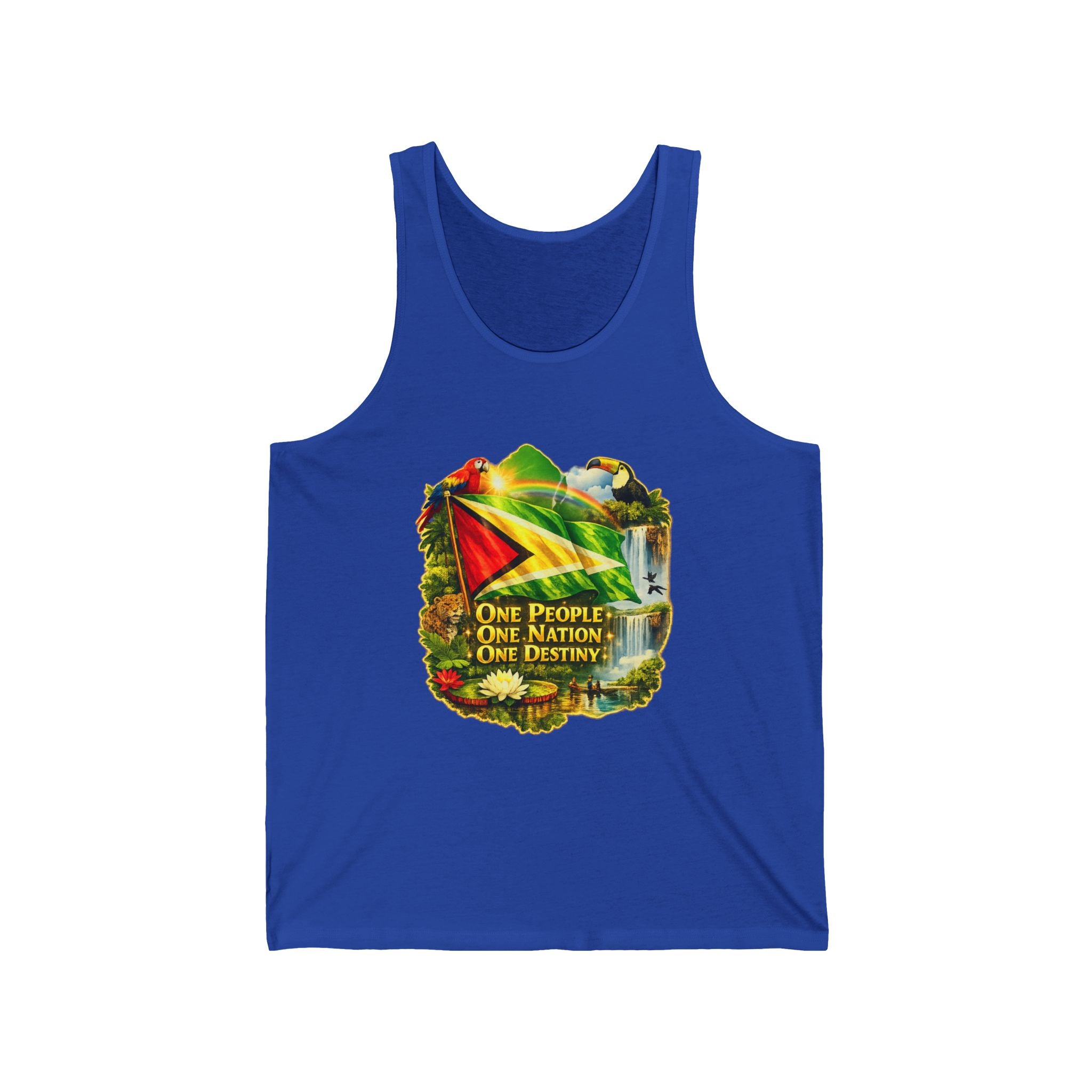 Tank Top  vest Guyana flag design — "One People, One Nation, One Destiny" Patriotic Jersey