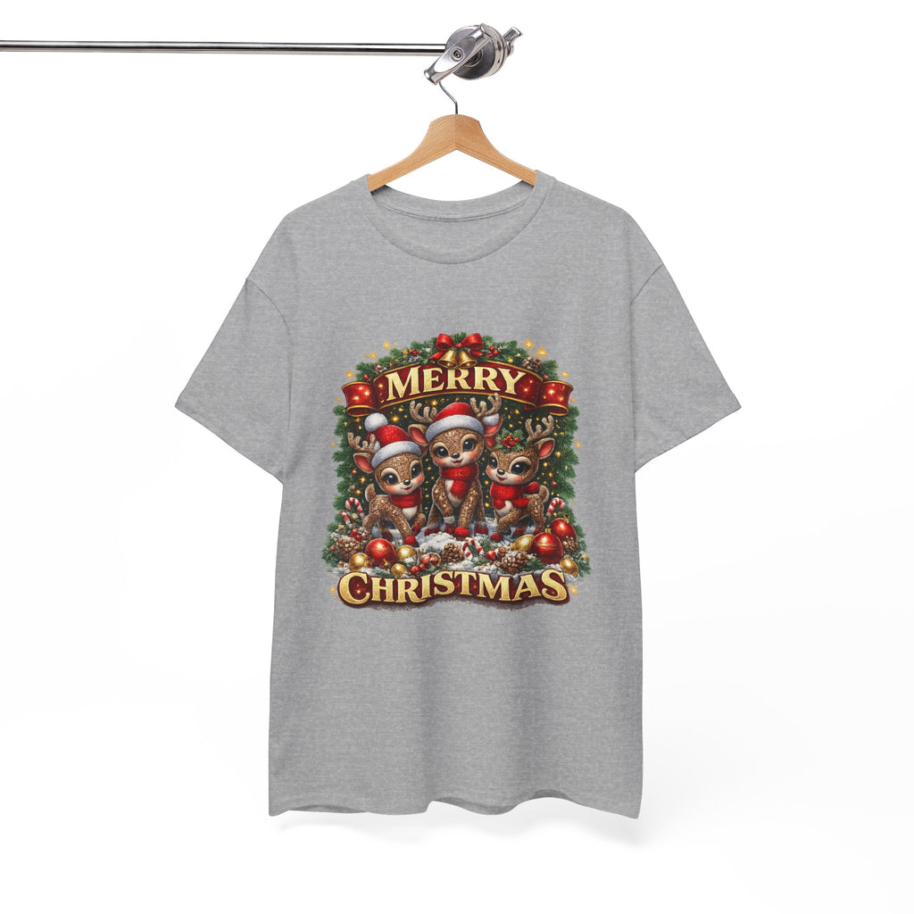 Christmas Reindeer Crew Tee — Merry Christmas Holiday Graphic T-Shirt