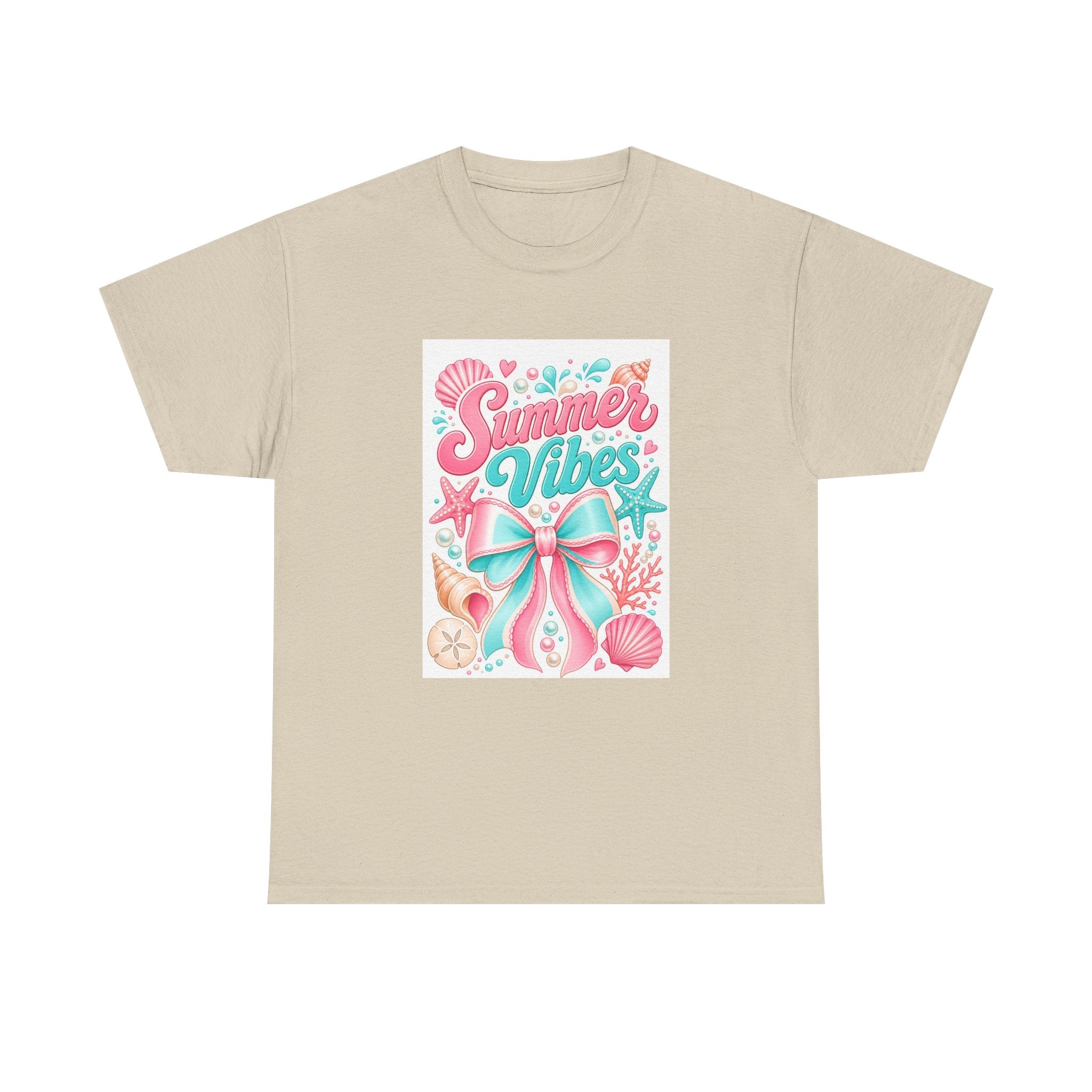 Summer Vibes T-Shirt — Pastel Mermaid Bow Beach Graphic Tee