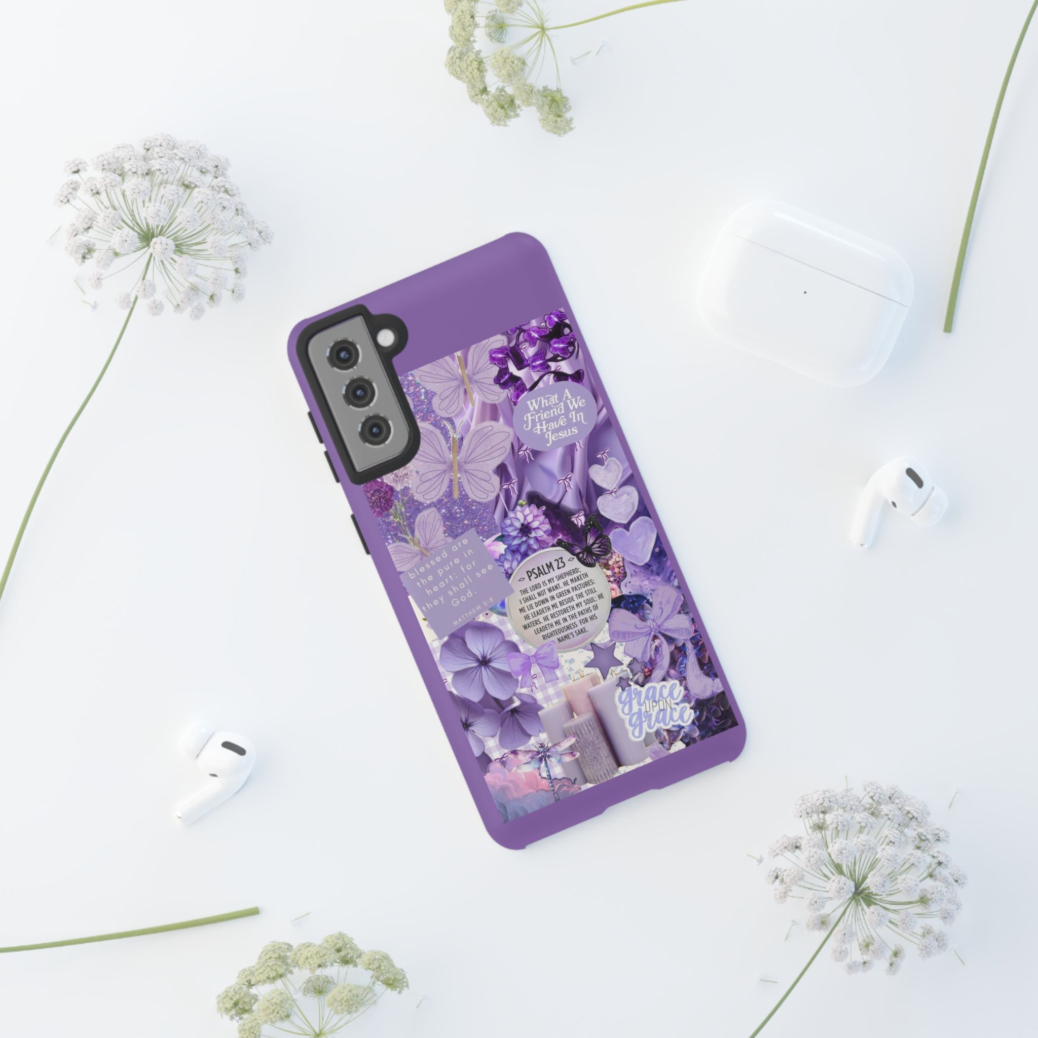 Bible Verse phone case - His Love Never Fails Psalm Phone Case — Floral Christian Scripture iPhone Cover