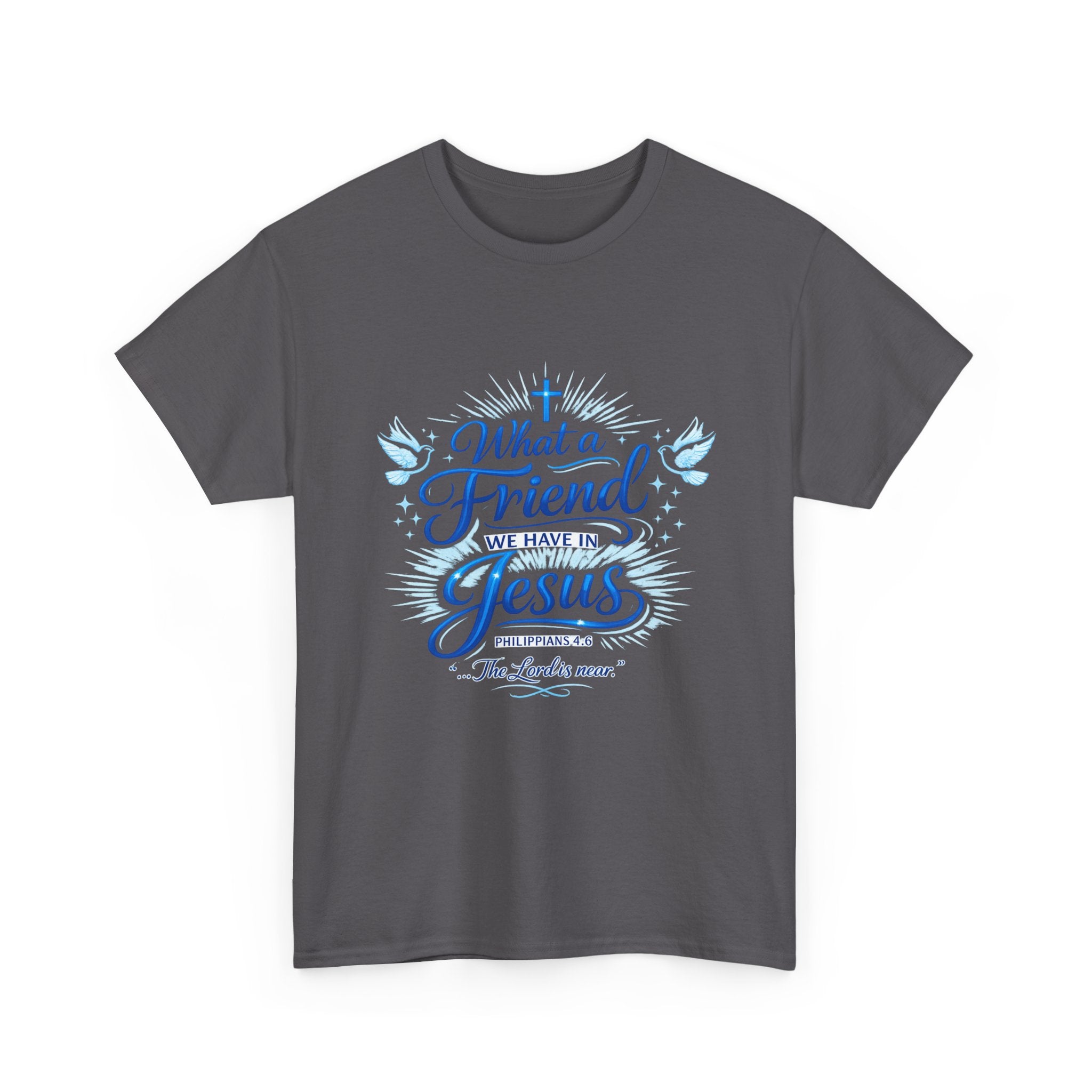 Christian Tee — “What a Friend We Have in Jesus” Inspirational Faith T-Shirt