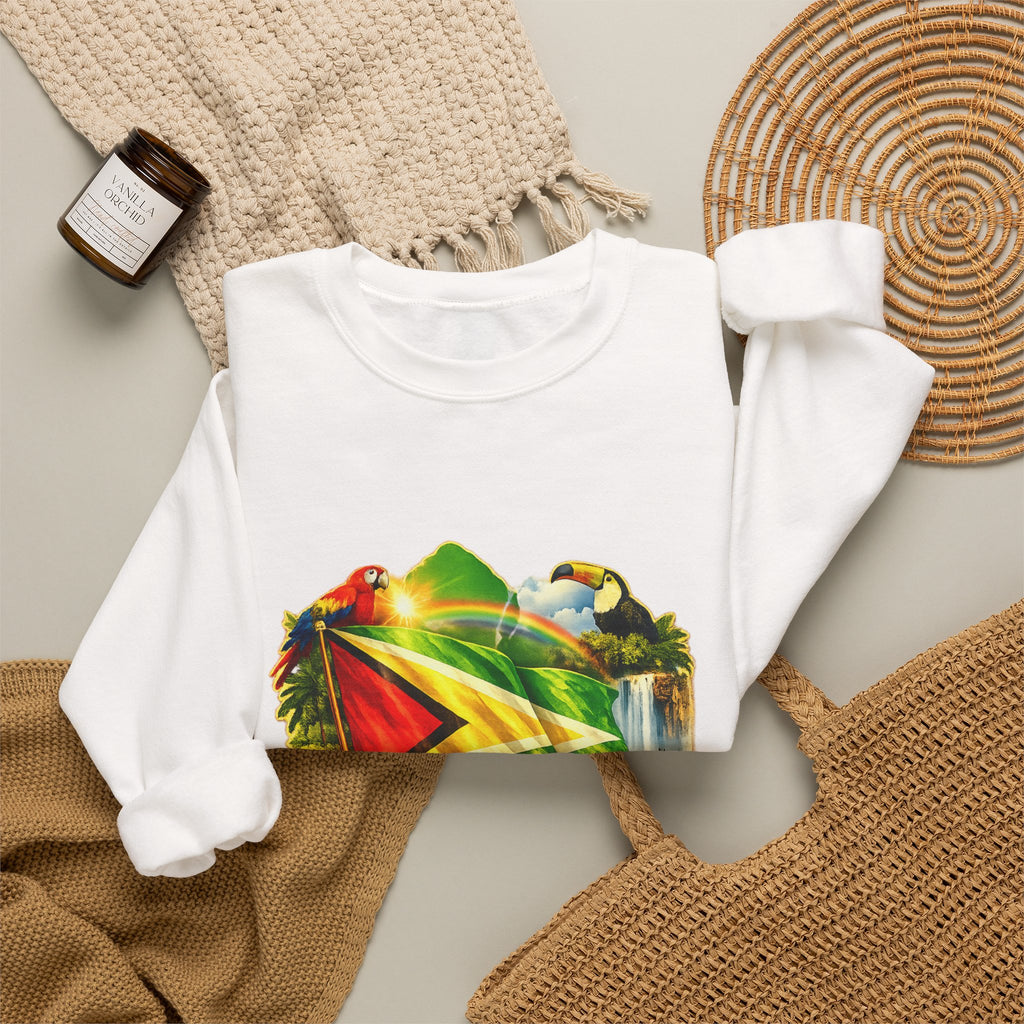 Guyana Flag & Wildlife Sweatshirt — "One People, One Nation, One Destiny" Crewneck
