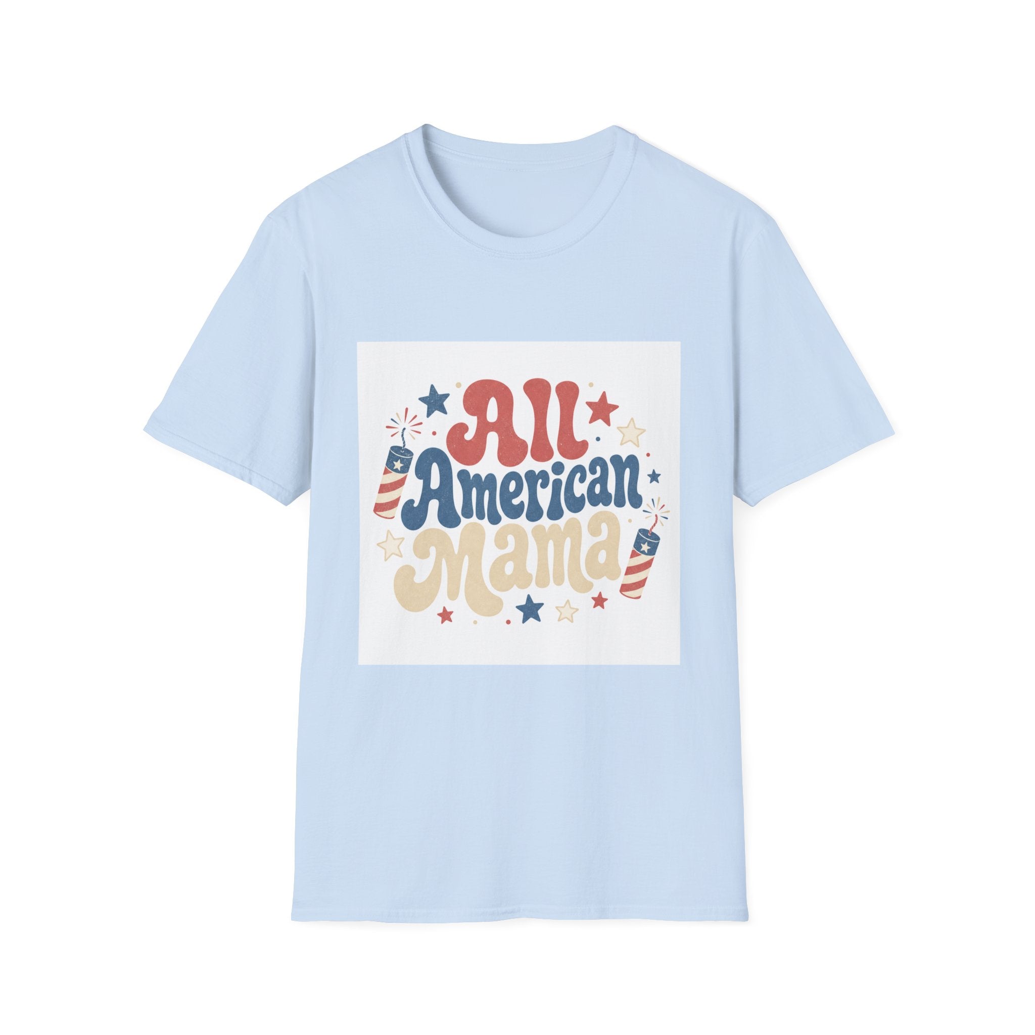 4th of July Tee  All American Tee — Retro Patriotic "All American Mama" Graphic T-Shirt