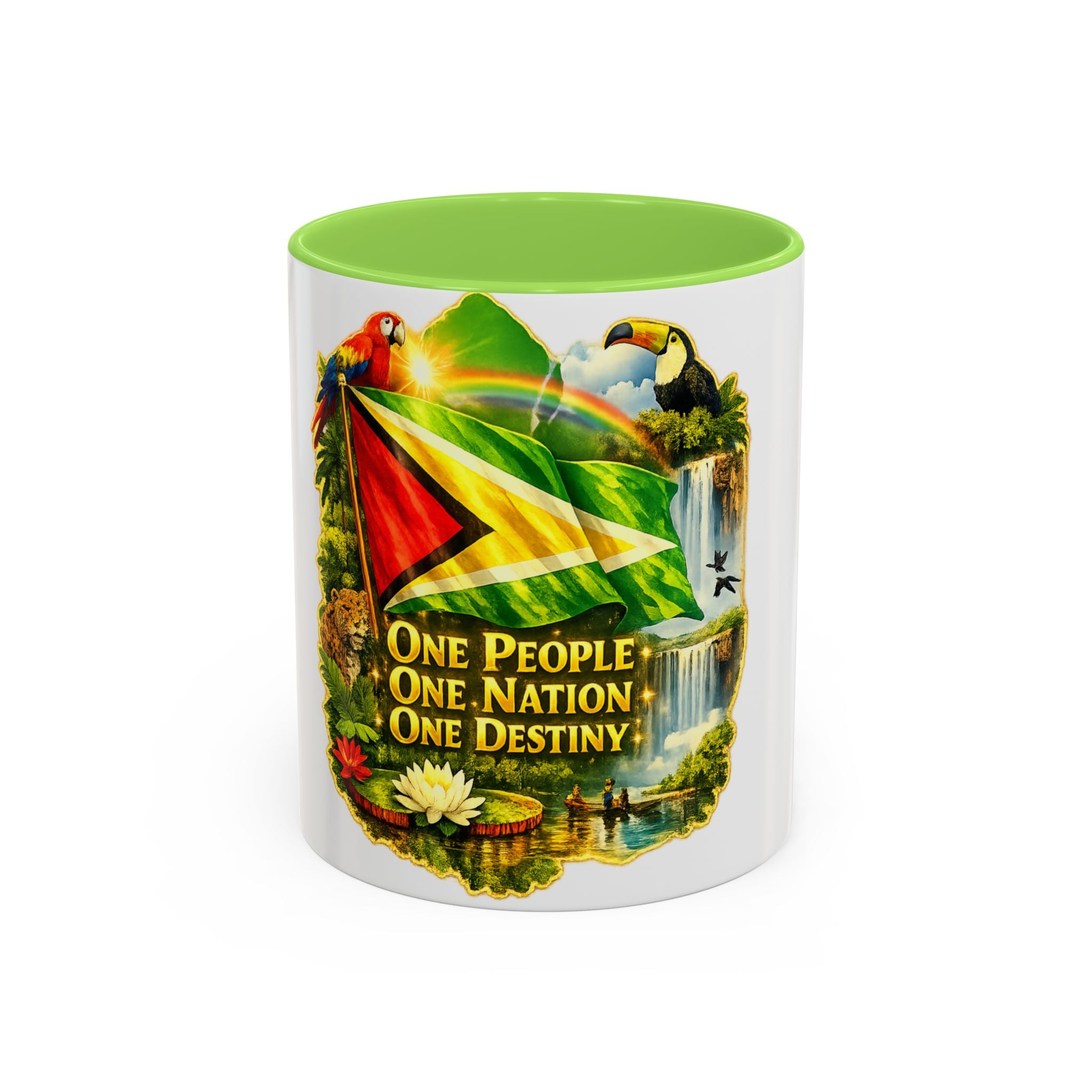 Coffee Mug souvenir that represents Guyana – "One People, One Nation, One Destiny" 11oz/15oz