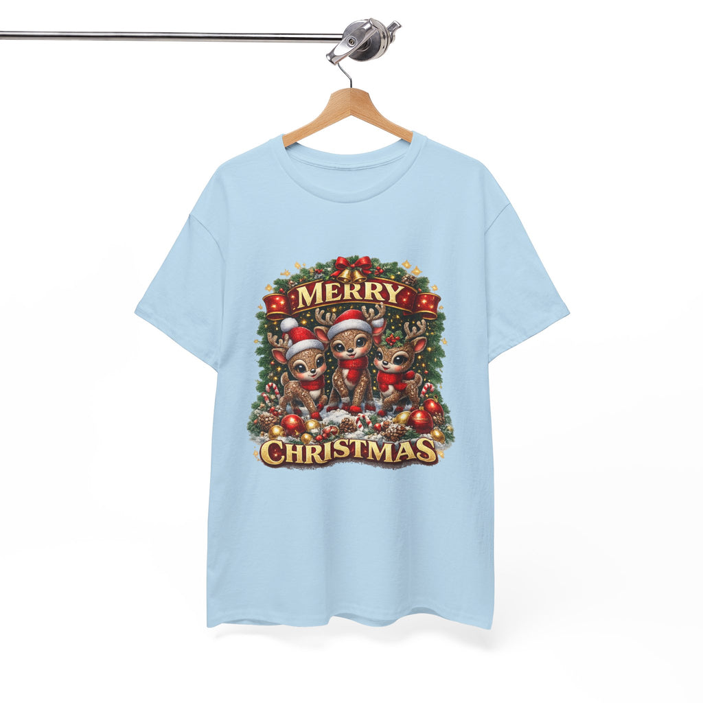 Christmas Reindeer Crew Tee — Merry Christmas Holiday Graphic T-Shirt