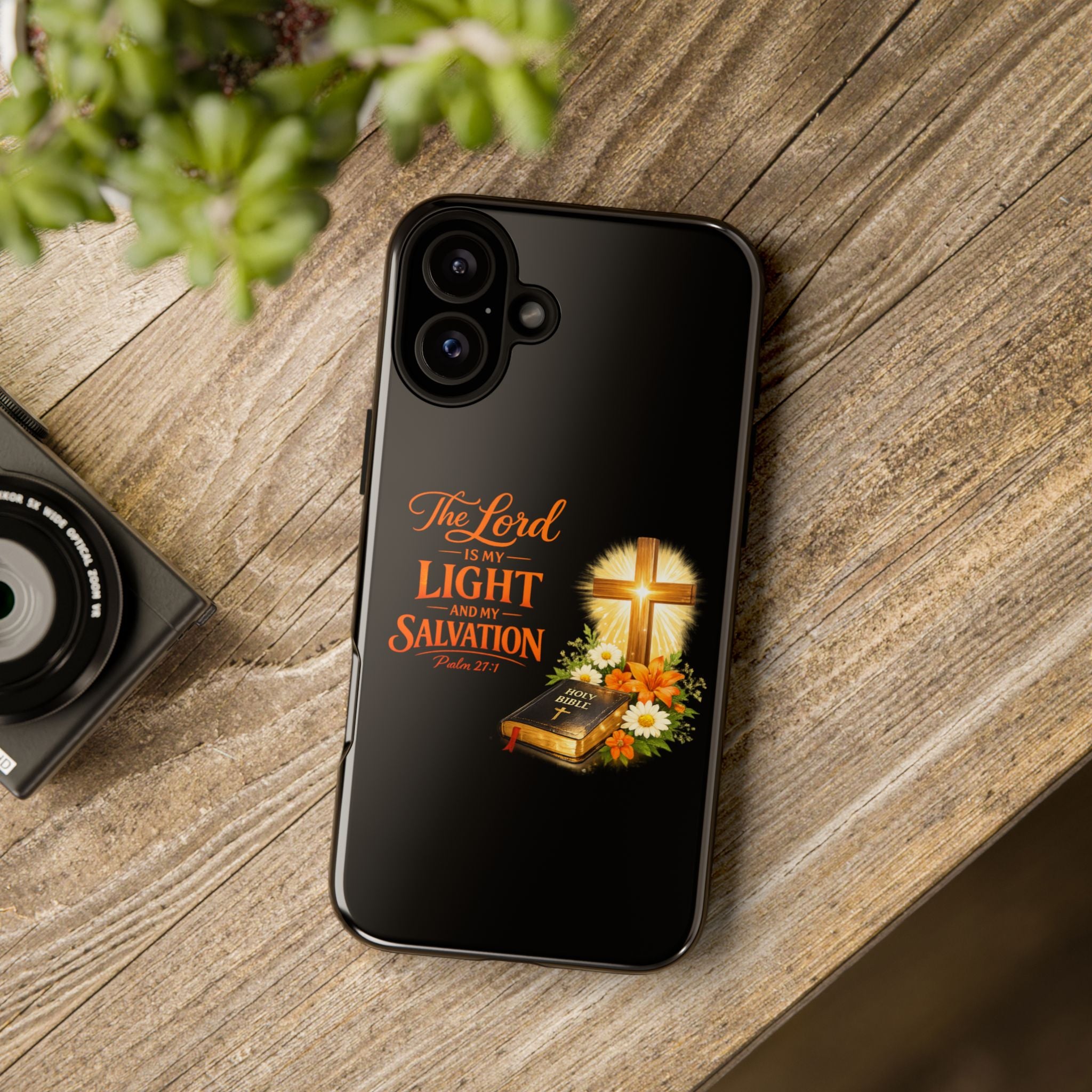 Christian Phone Case — "The Lord Is My Light and My Salvation" Bible Verse Design