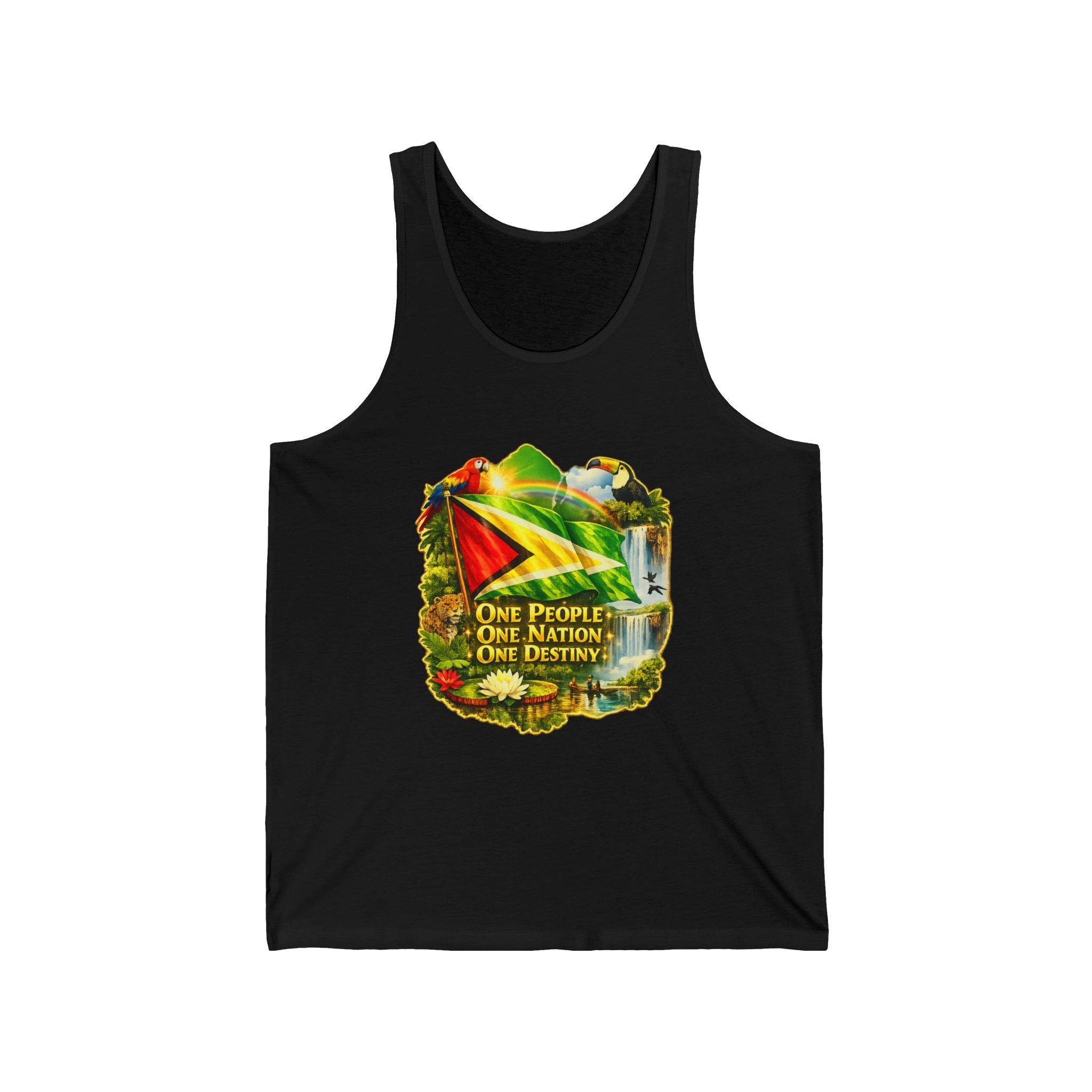Tank Top  vest Guyana flag design — "One People, One Nation, One Destiny" Patriotic Jersey