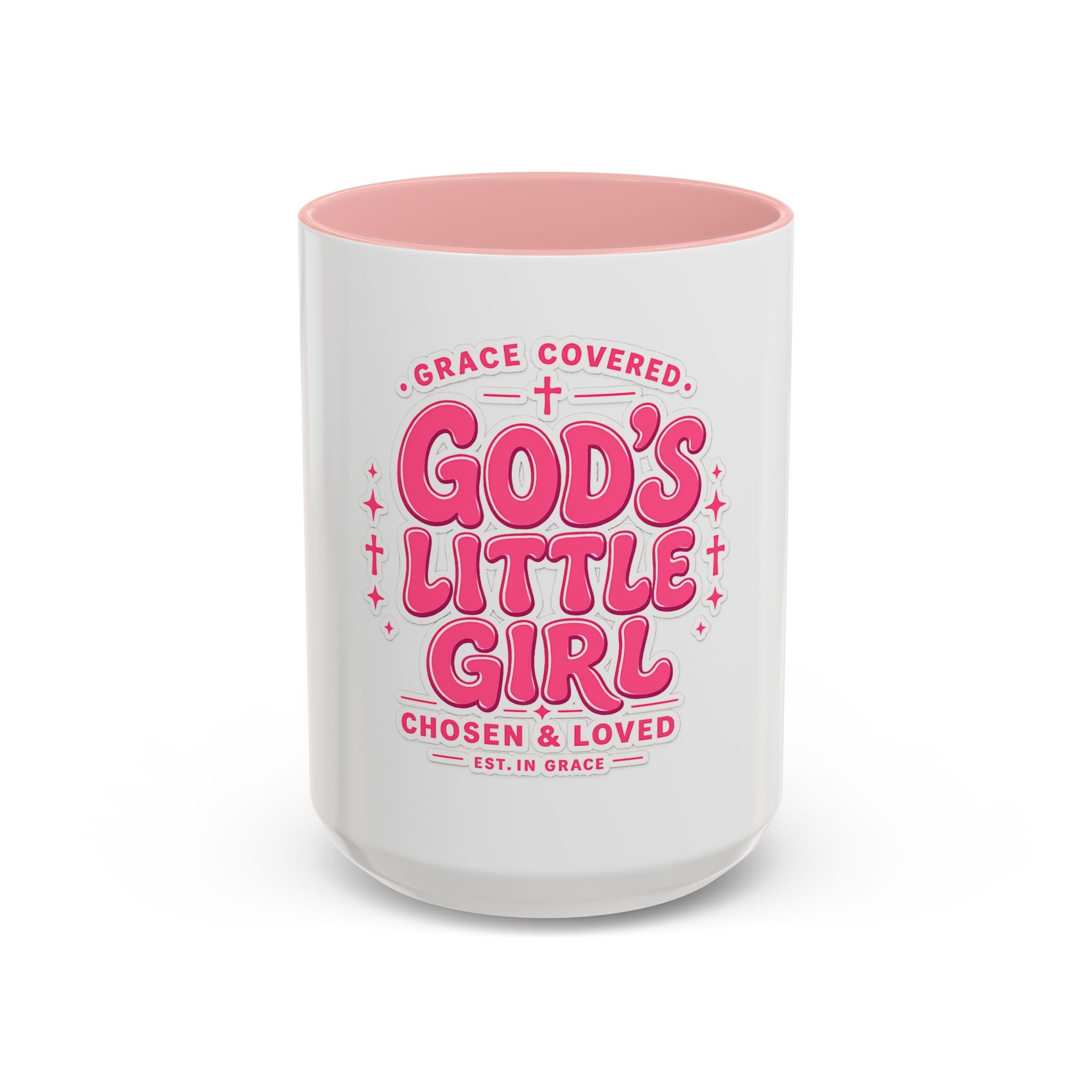 Coffee Mugs Faith/ Inspiration mugs God's Little Girl Accent Coffee Mug – Faith-based Pink Christian Gift (11/15oz)