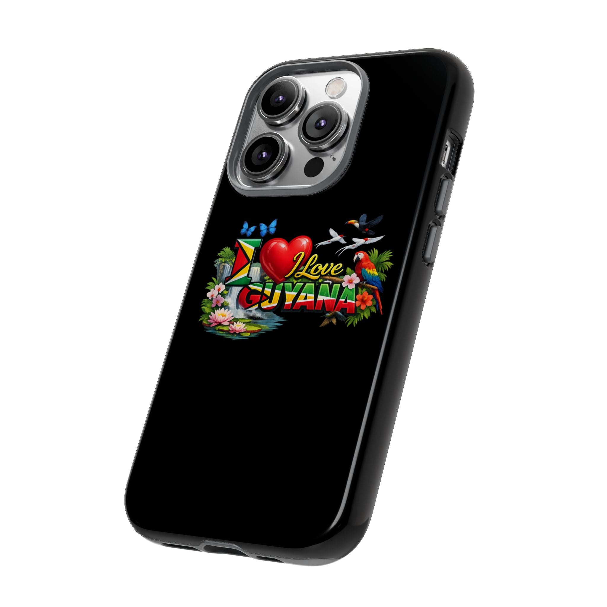 Phone case I Love Guyana Phone Case — Tough Protective Tropical Flag Design
