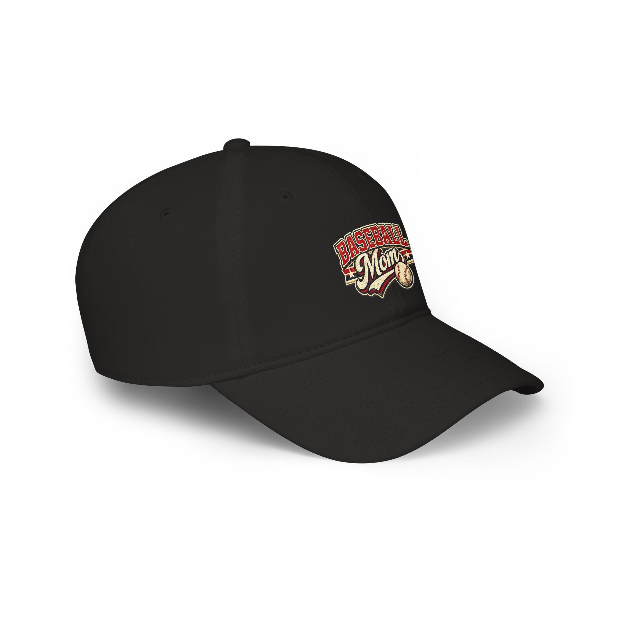 Baseball Mom hat – Low Profile Red Baseball Hat with 'Baseball Mom' Retro Logo