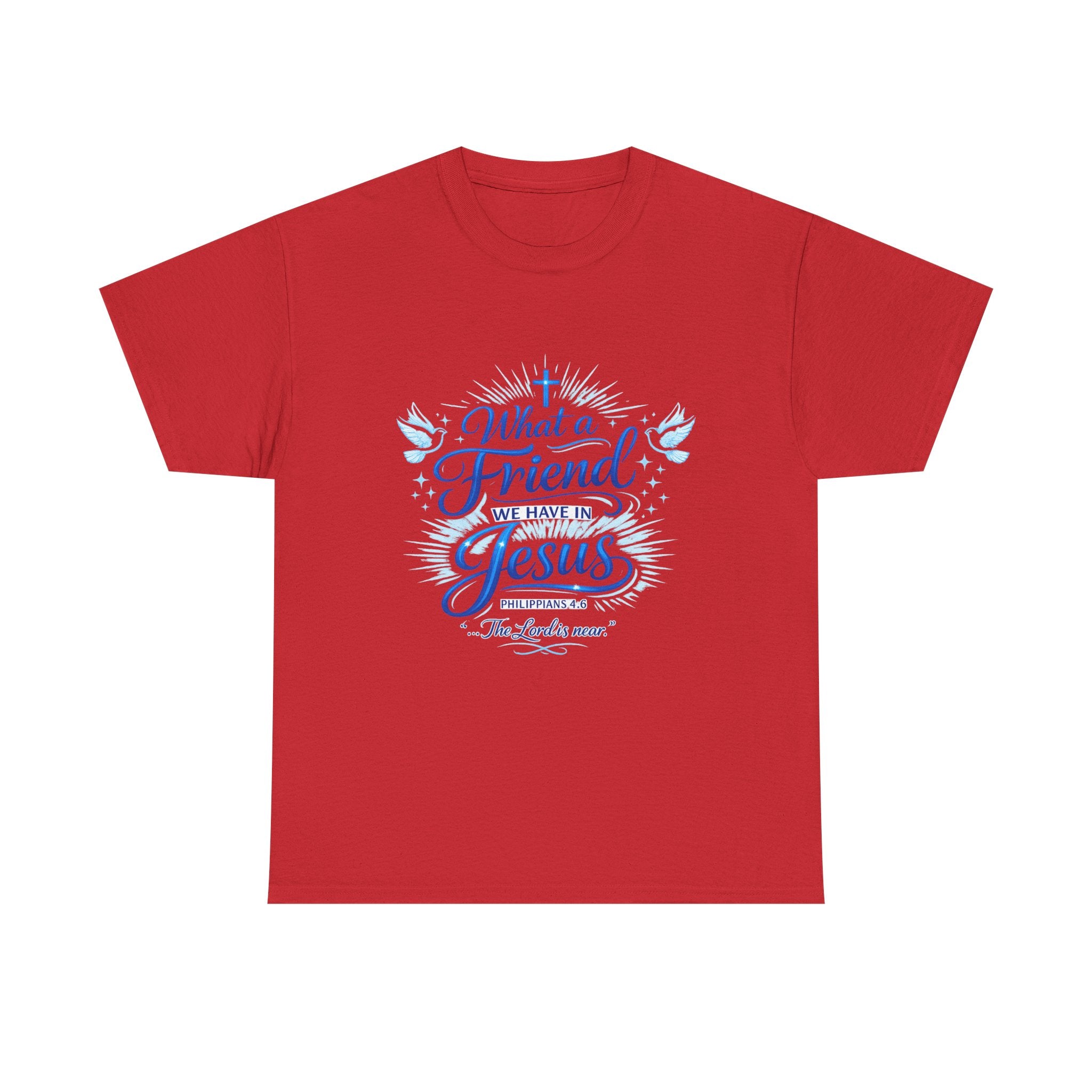 Christian Tee — “What a Friend We Have in Jesus” Inspirational Faith T-Shirt