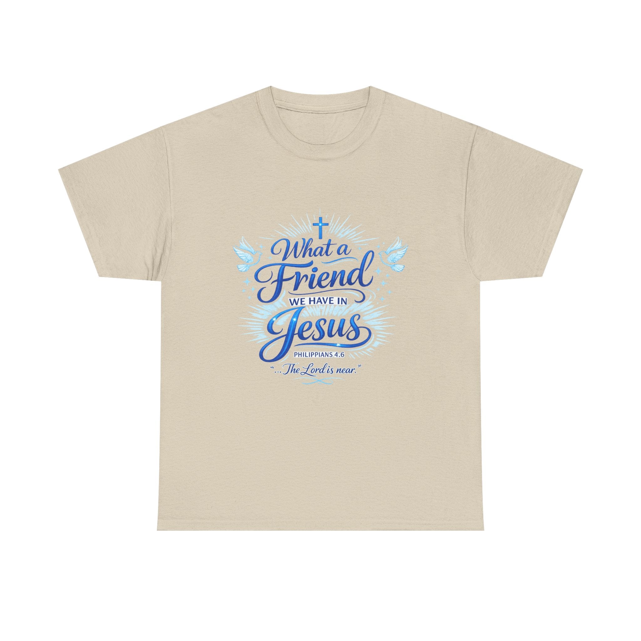 Christian Tee — “What a Friend We Have in Jesus” Inspirational Faith T-Shirt