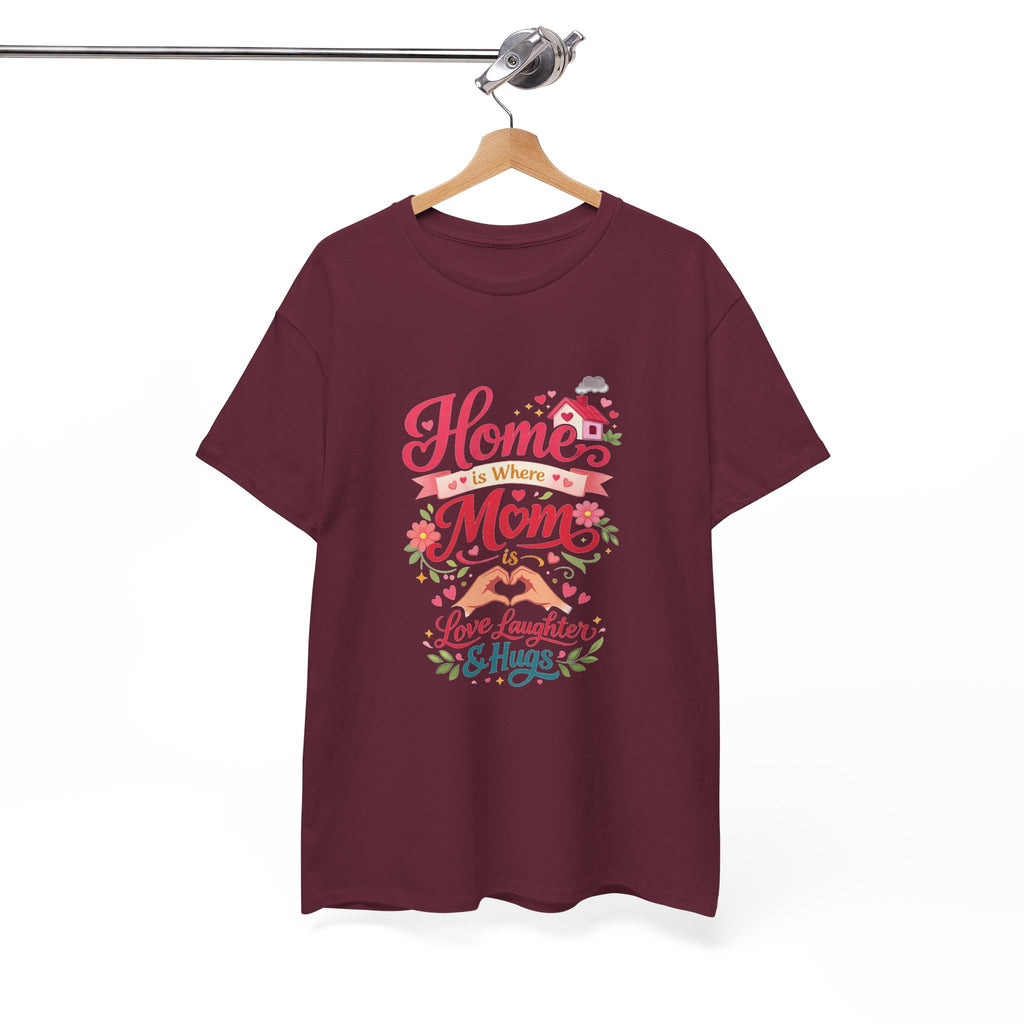 Mom Home T‑Shirt — “Home Is Where Mom Is” Floral Mother’s Day Tee