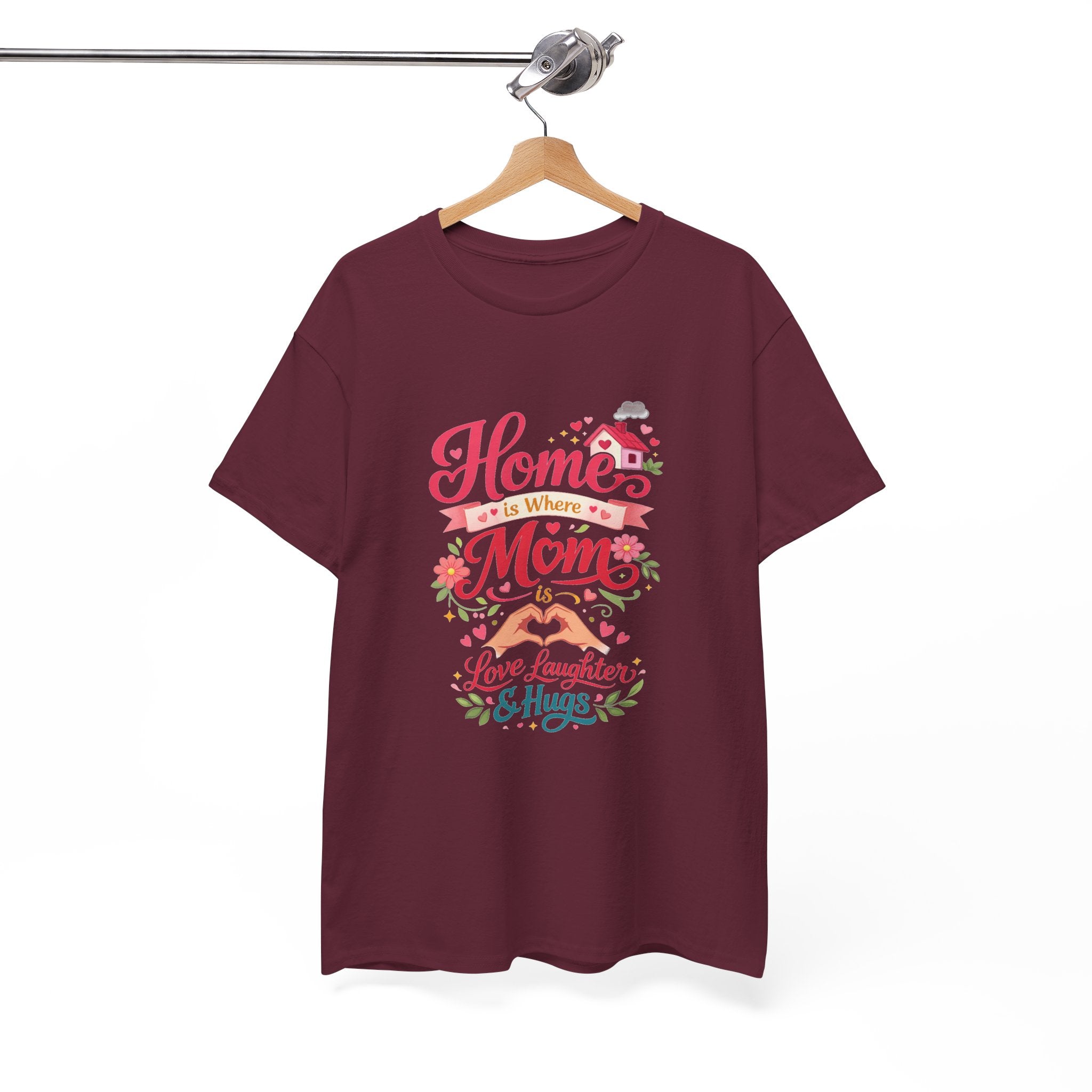 Mom Home T‑Shirt — “Home Is Where Mom Is” Floral Mother’s Day Tee