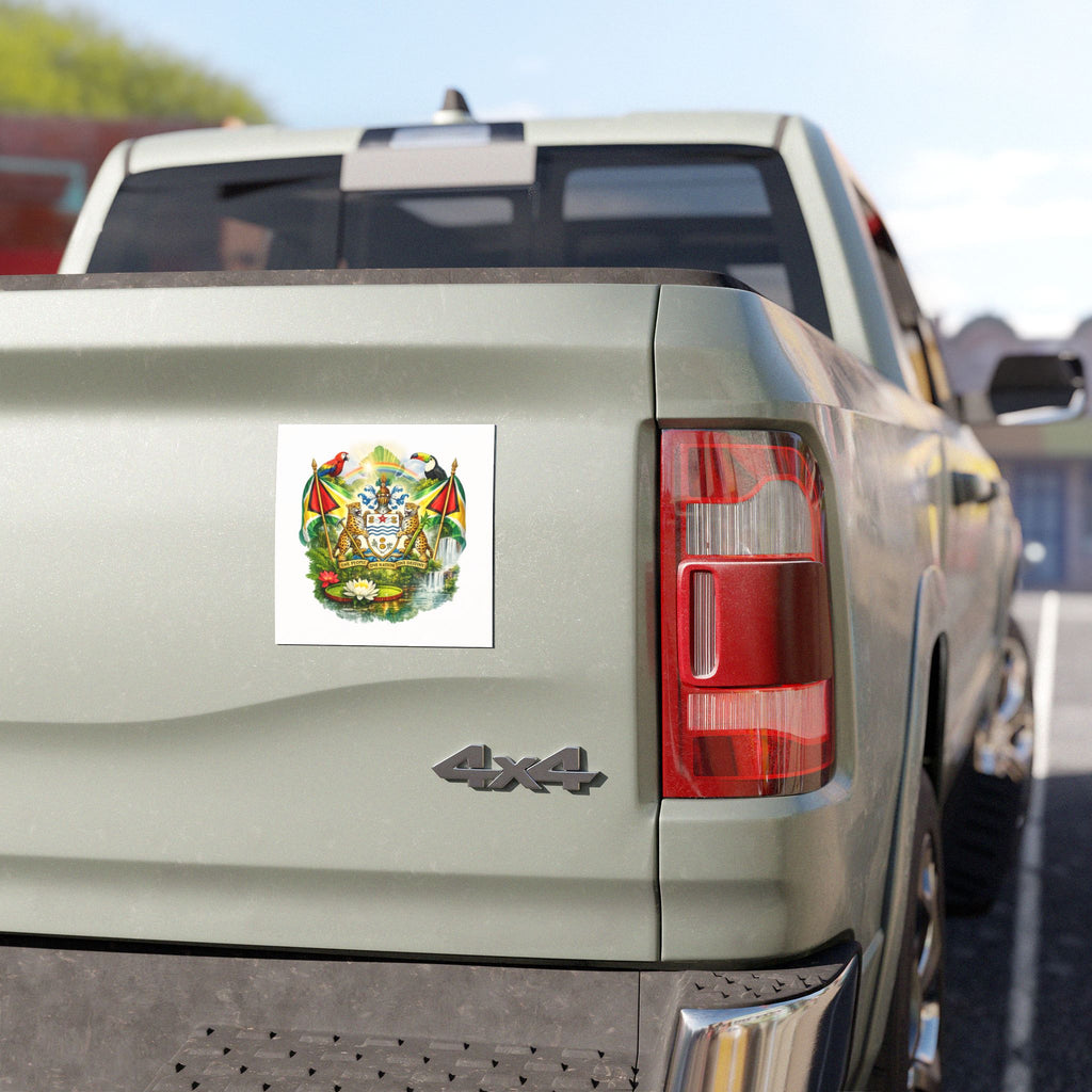 Car Magnets Guyana Coat of Arms Car Magnet — National Flag & Emblem Magnetic Decal