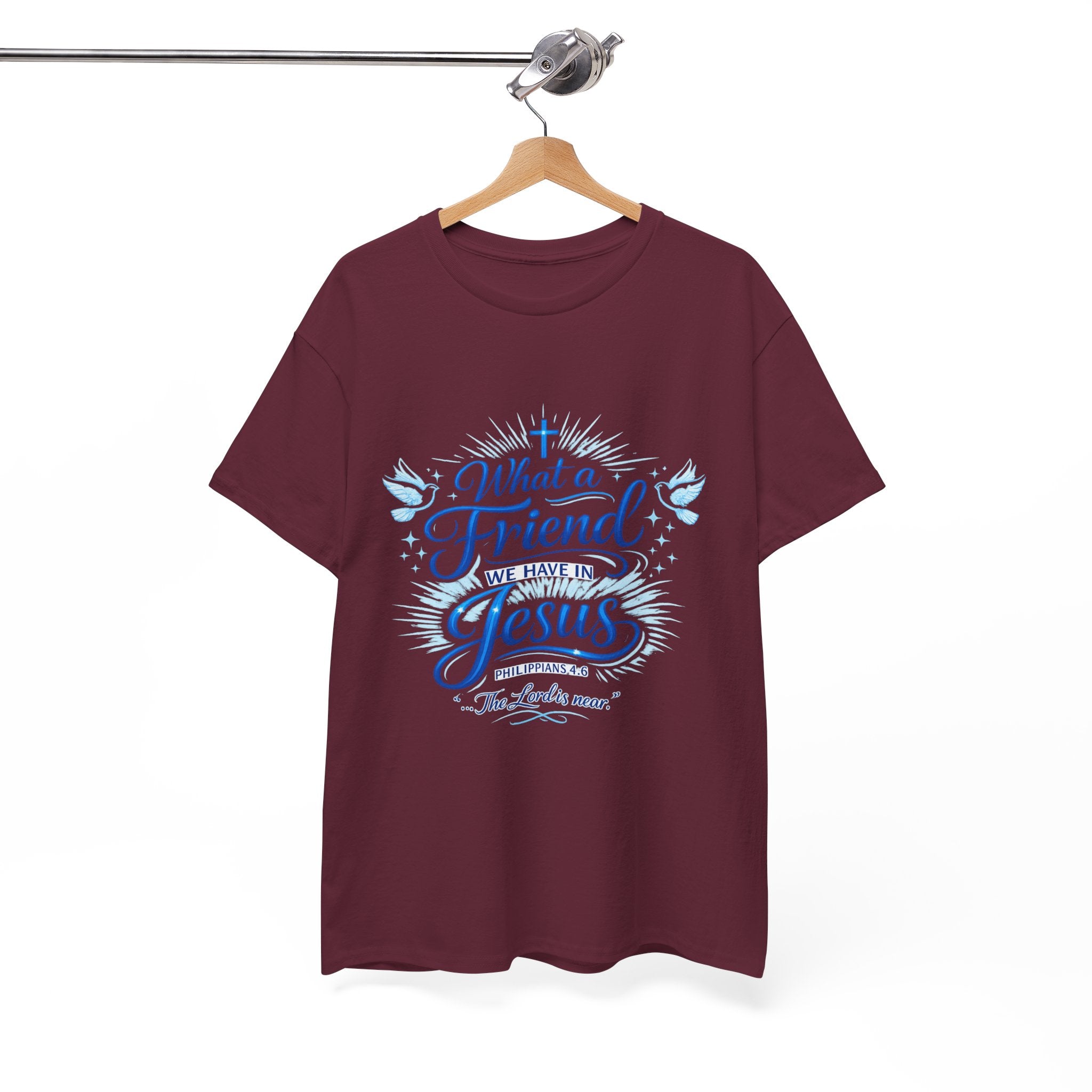 Christian Tee — “What a Friend We Have in Jesus” Inspirational Faith T-Shirt