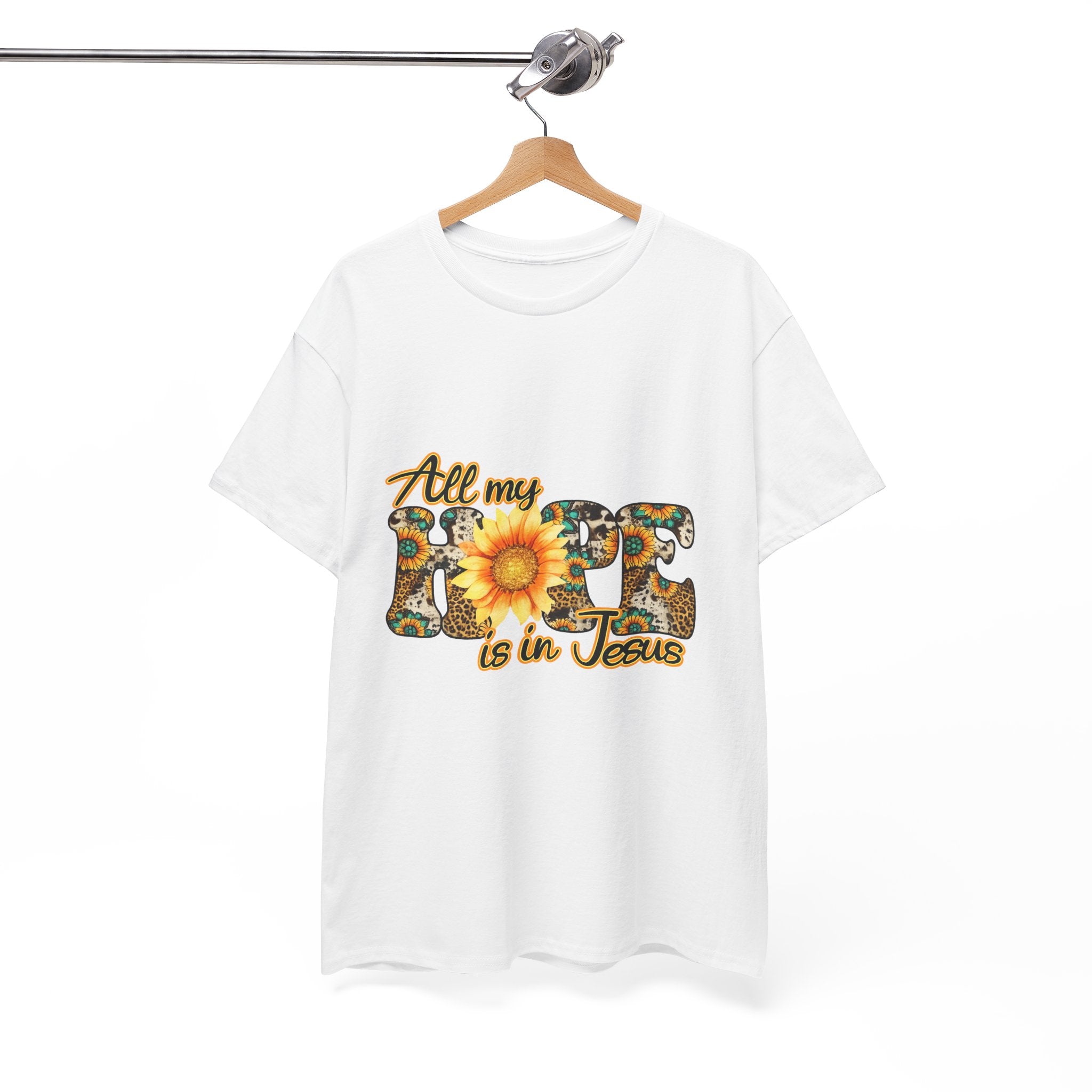 Faith Sunflower Tee - "All My Hope Is in Jesus" Christian T-Shirt