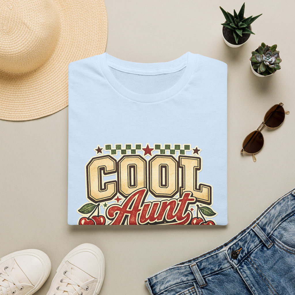 Cherries Pop T-Shirt Aunt Club Vintage Cherry Graphic Tee for Fun-Loving Aunts