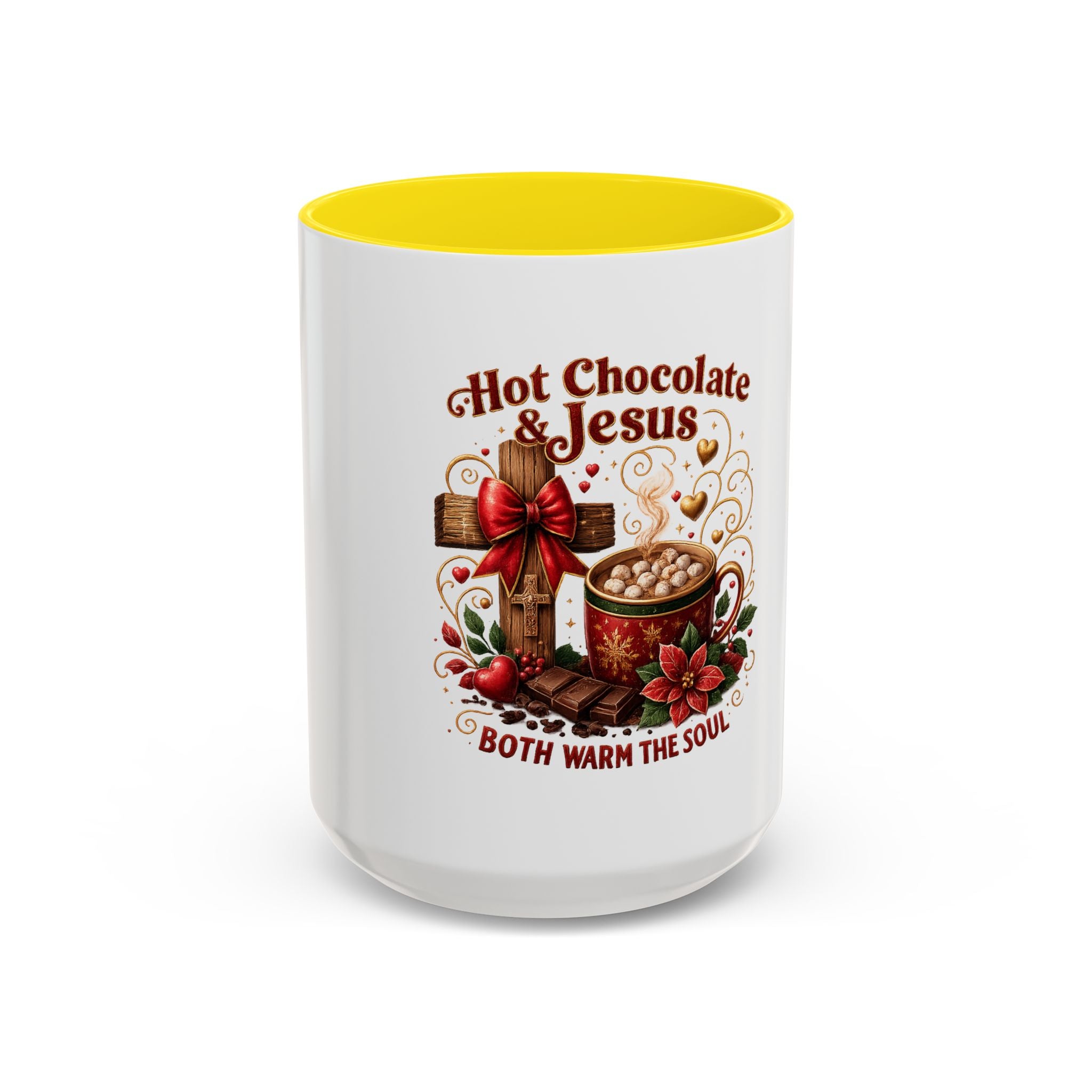 Hot Chocolate & Jesus Mug — "Both Warm the Soul" Accent Coffee Mug
