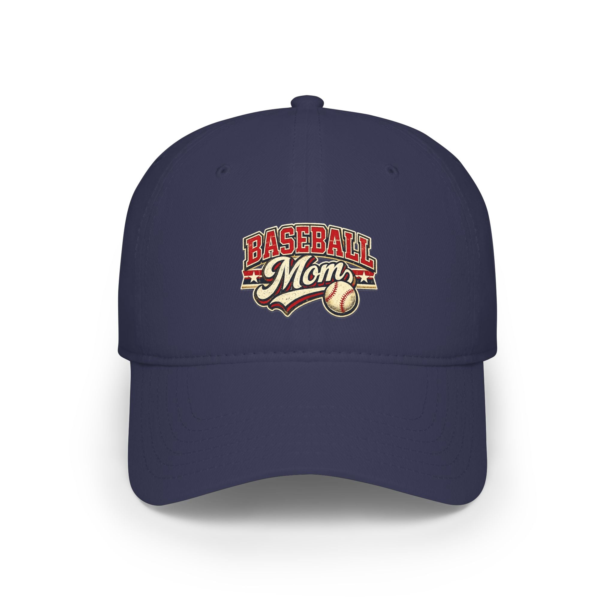 Baseball Mom hat – Low Profile Red Baseball Hat with 'Baseball Mom' Retro Logo