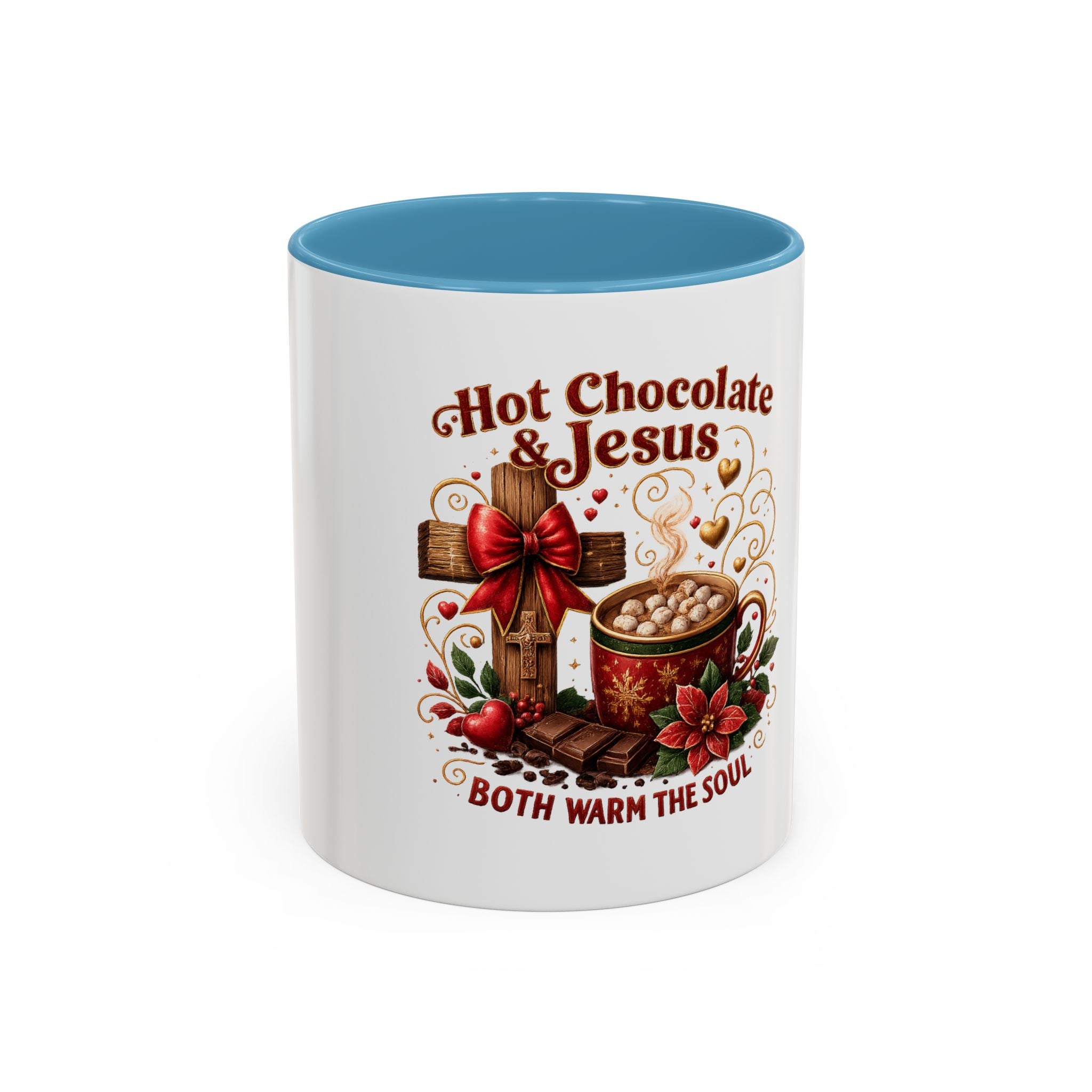 Hot Chocolate & Jesus Mug — "Both Warm the Soul" Accent Coffee Mug