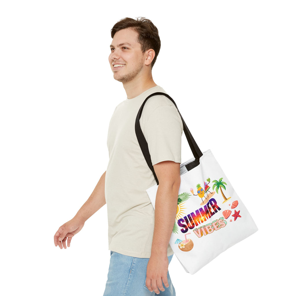 Summer Vibes Tote Bag — Pink Beach Holiday Grocery & Pool Tote