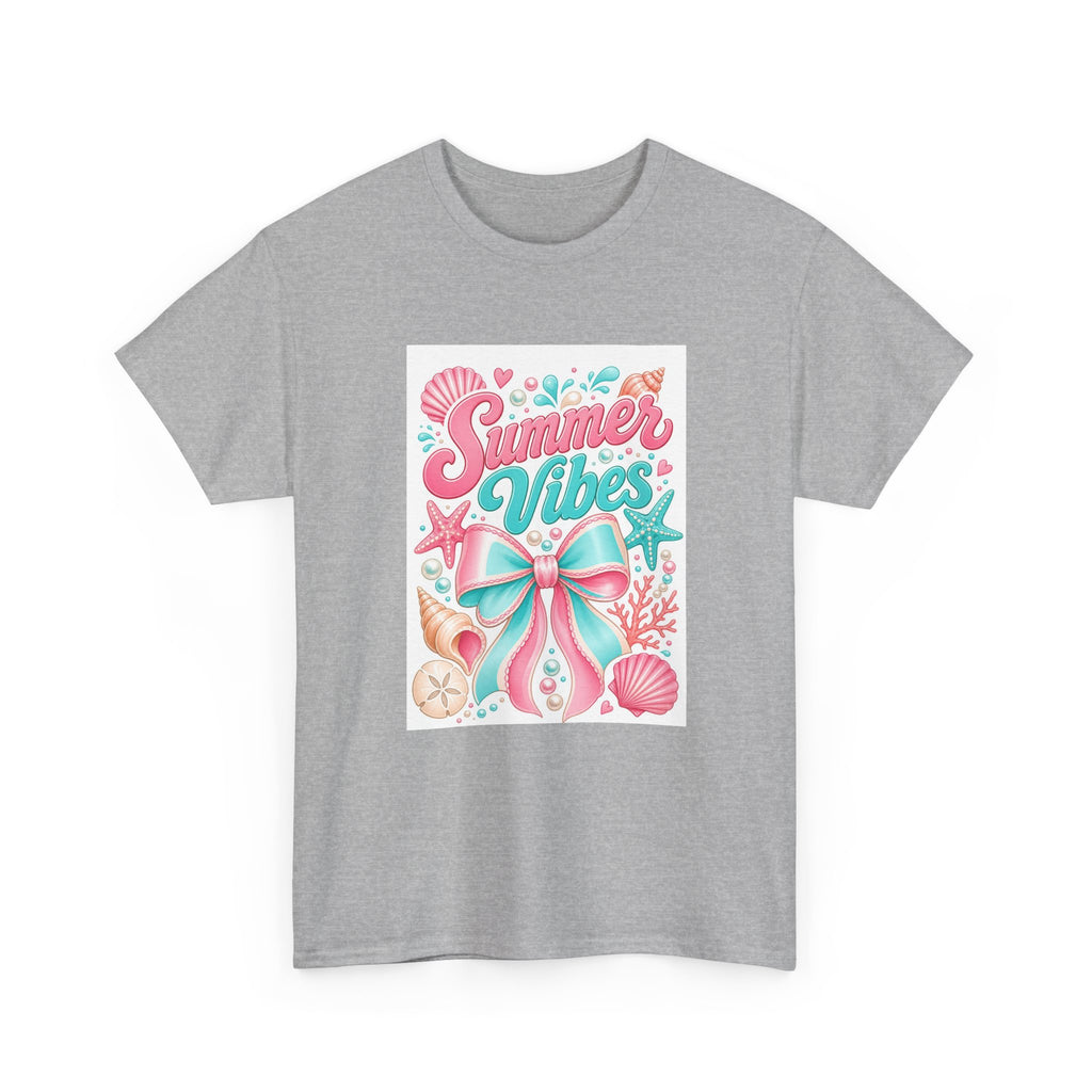 Summer Vibes T-Shirt — Pastel Mermaid Bow Beach Graphic Tee