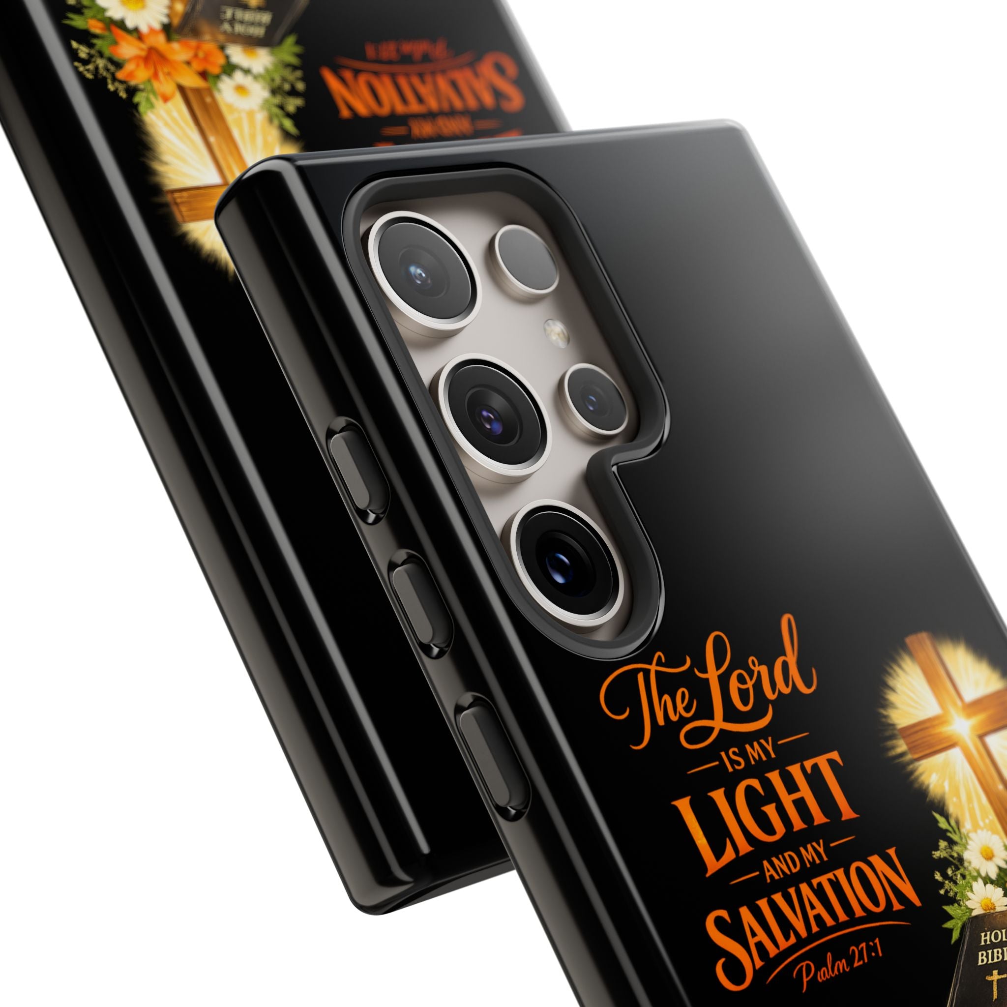 Christian Phone Case — "The Lord Is My Light and My Salvation" Bible Verse Design